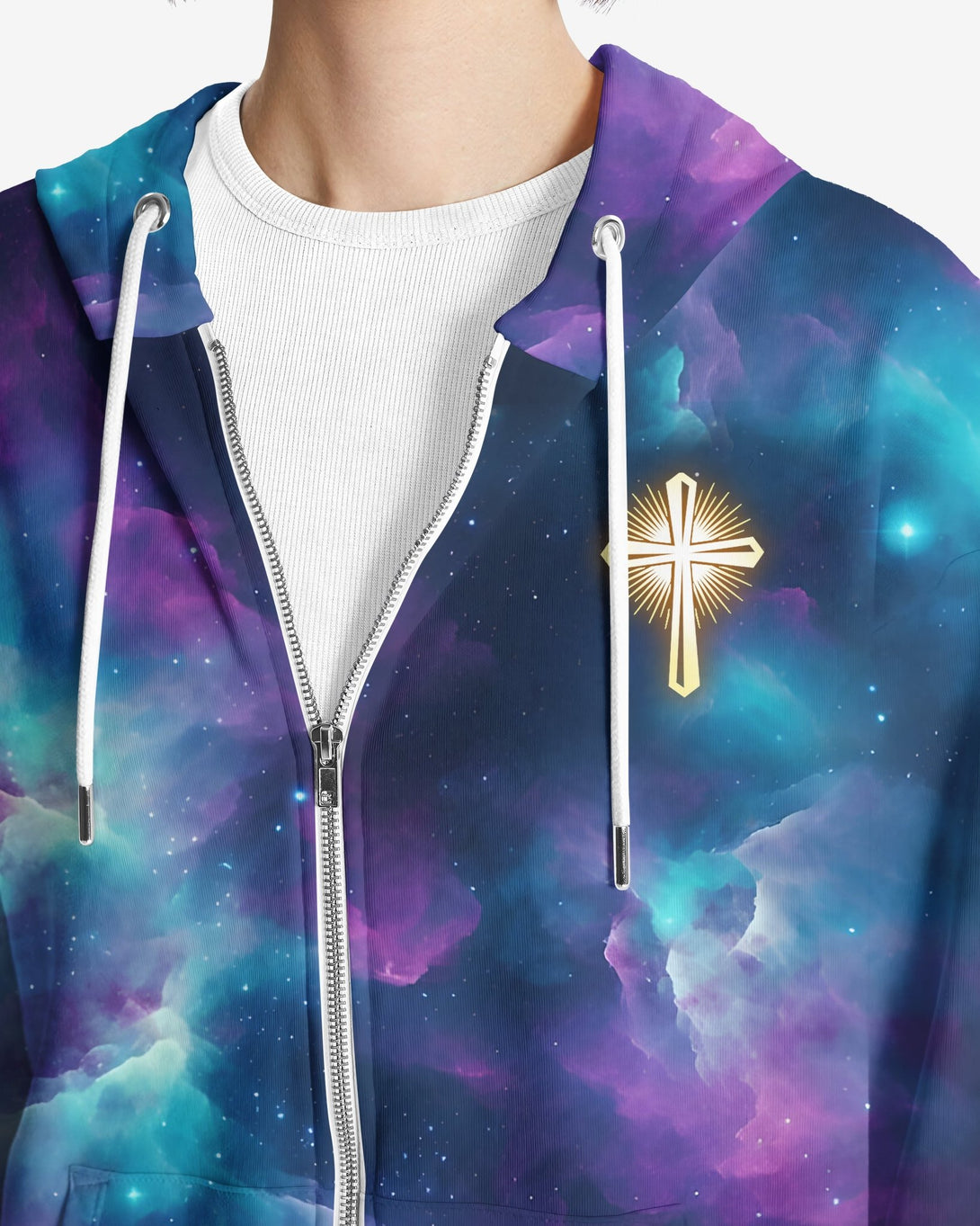 For We Walk By Faith Not By Sight All Over Print Zip Hoodie - Christ Color