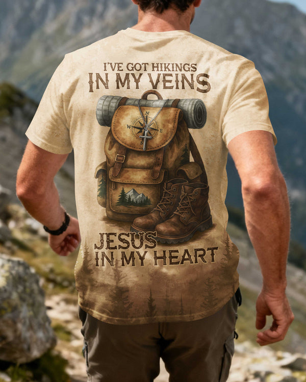 I've Got Hikings In My Veins Jesus In My Heart All Over Print T-Shirt