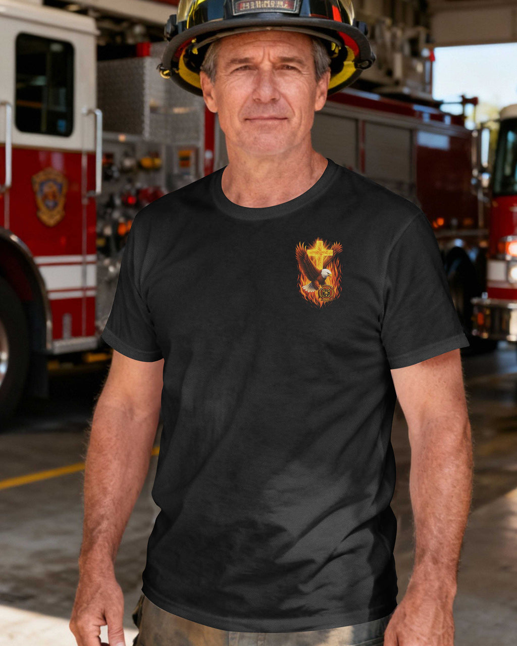 I Am A Firefighter Who Is Covered By The Blood Of Jesus T-Shirt
