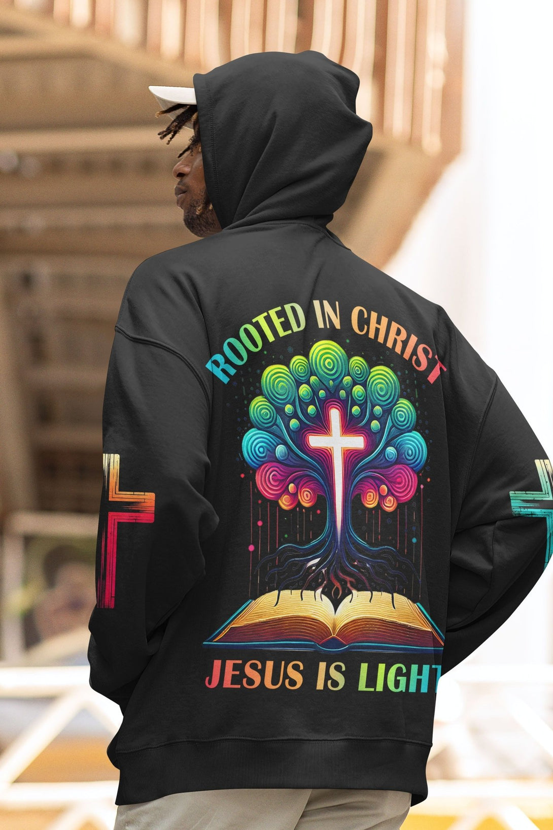 Rooted In Christ Jesus Is Light All Over Print Hoodie - Christ Color