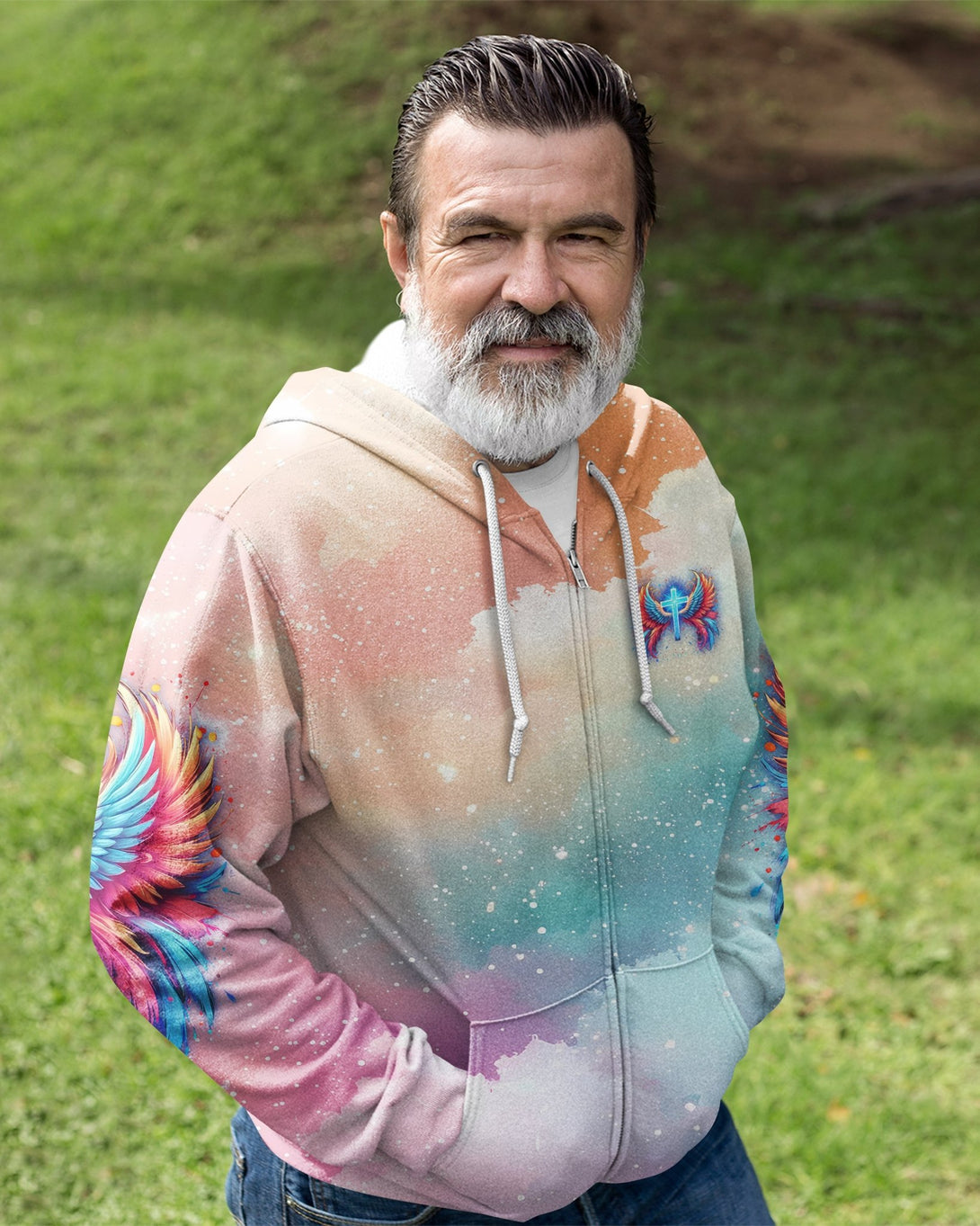 I Can Do All Things Through Christ Who Strengthens Me All Over Print Zip Hoodie - Christ Color