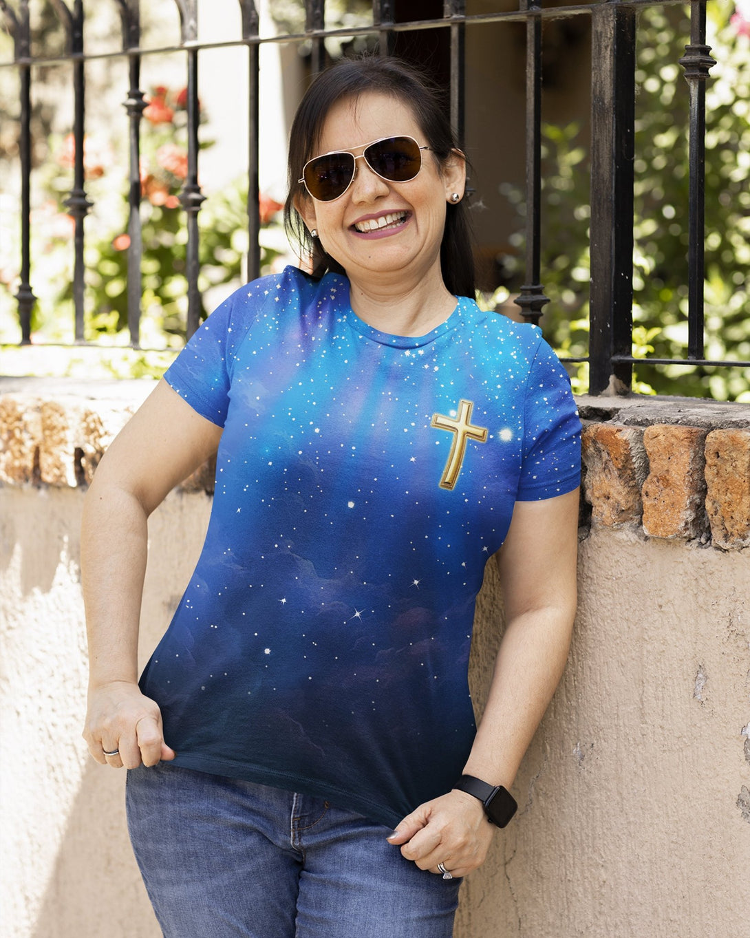 Faith Can Move Mountains All Over Print T-shirt - Christ Color