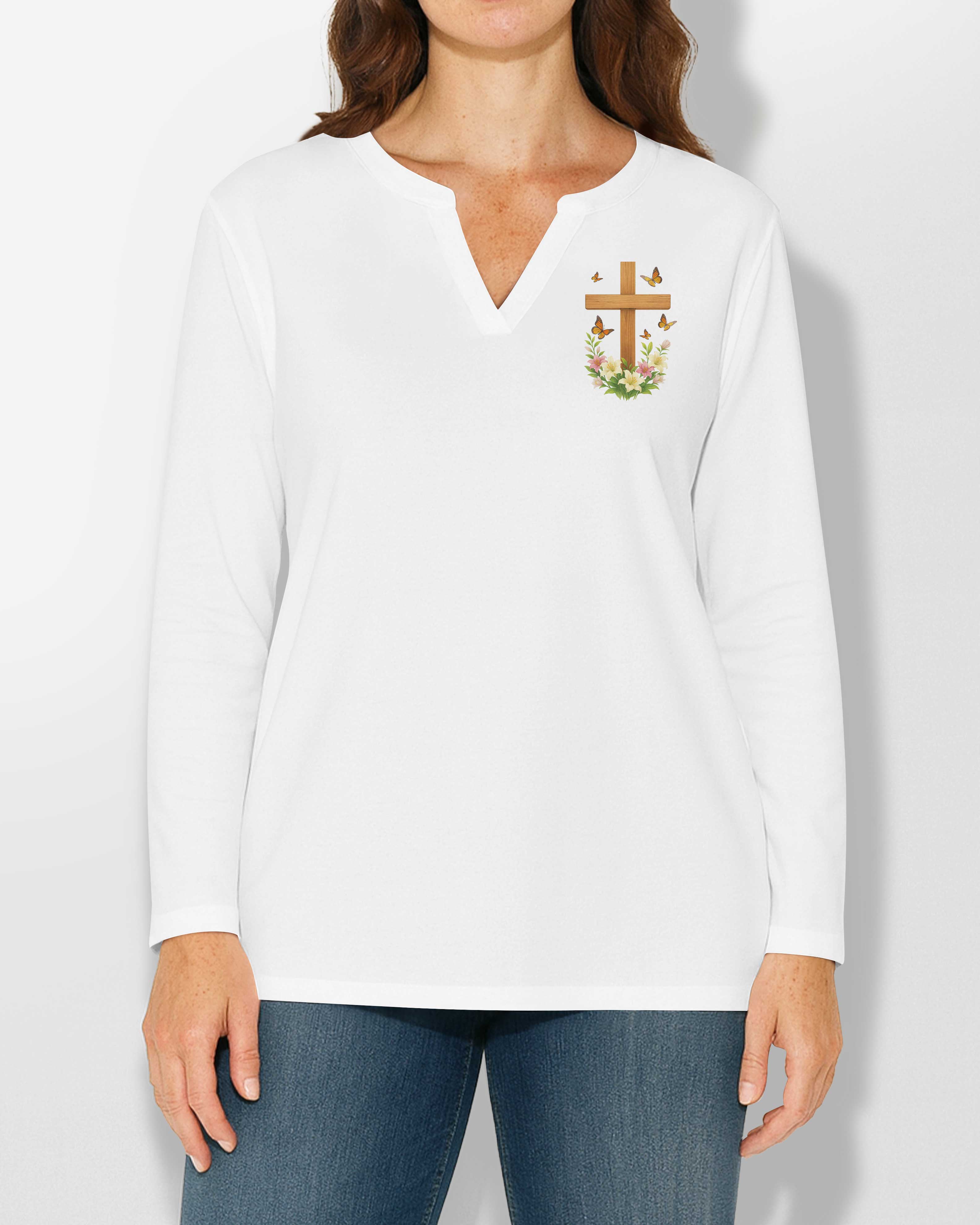 Thank You God V-neck Long Sleeves Shirt
