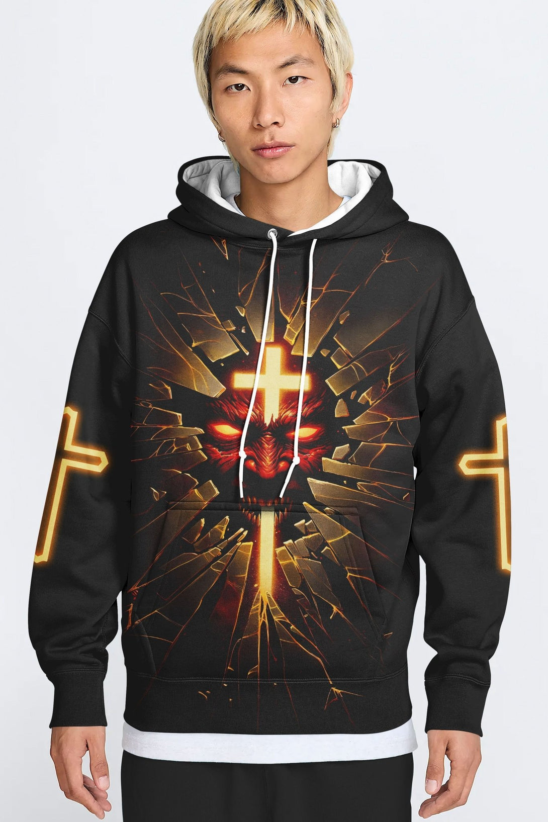 The Devil Is A Liar All Over Print Hoodie - Christ Color