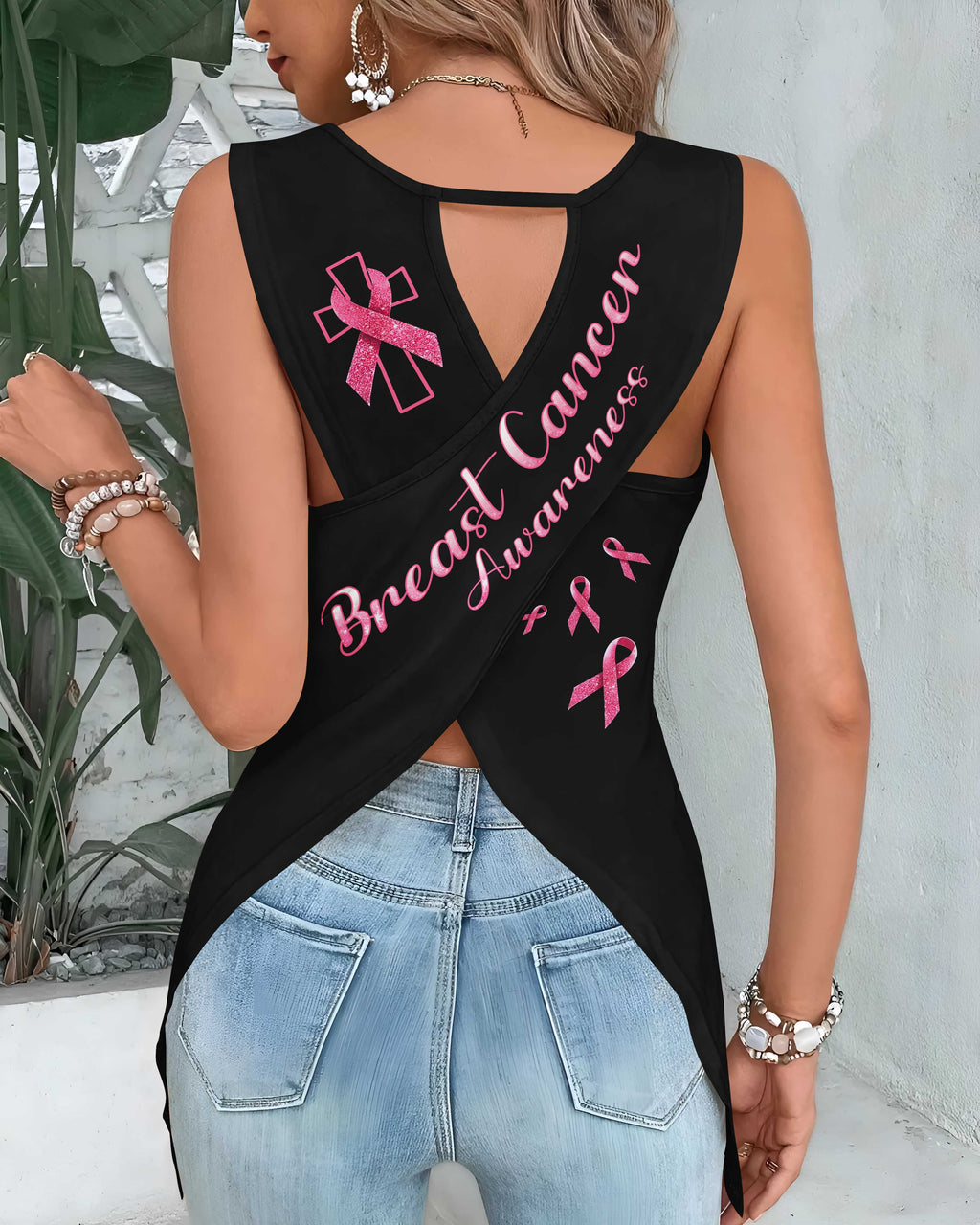 I Can Do All Things Through Christ Crop Out Wrap Back Tank Top