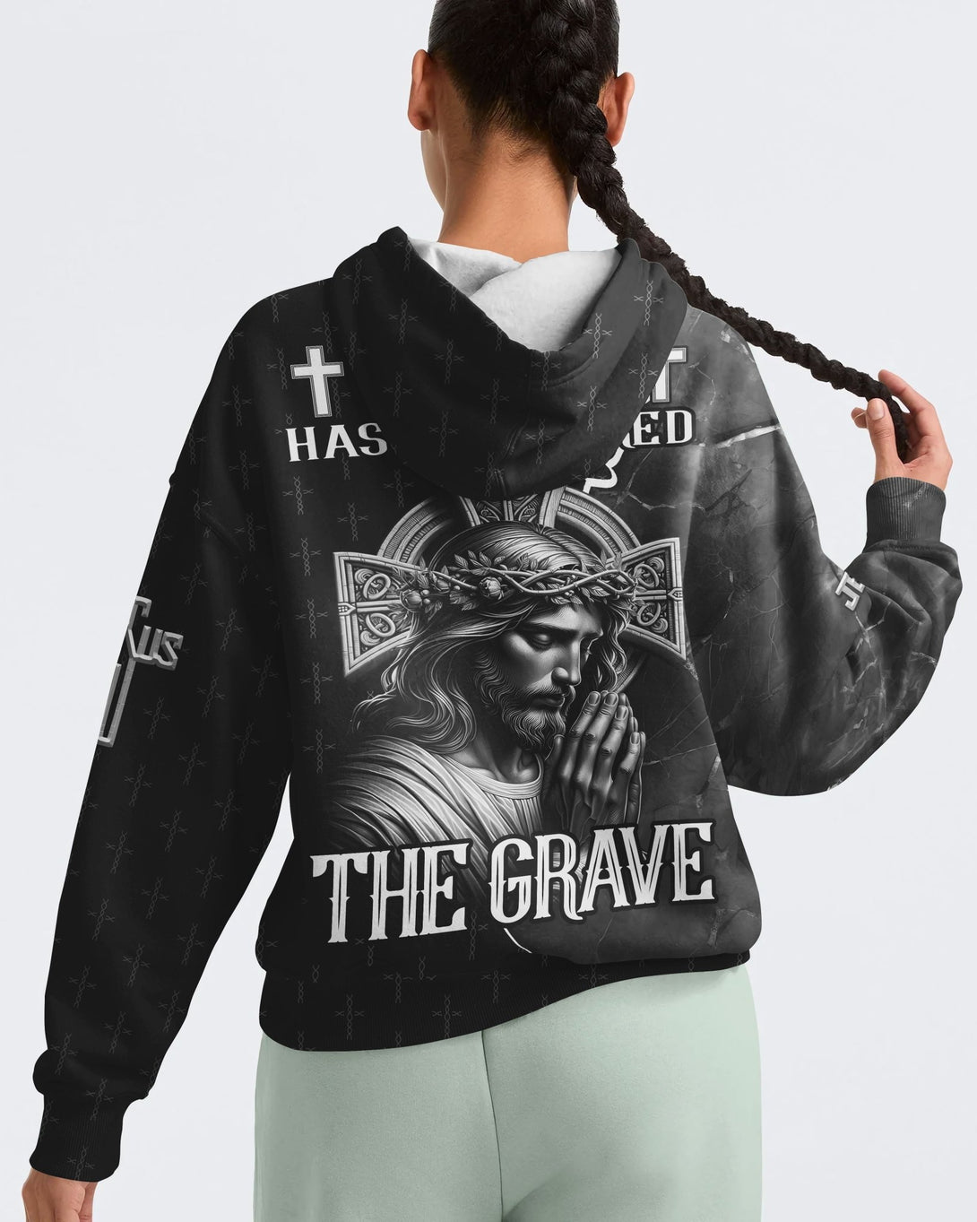 Love Has Conquered The Grave All Over Print Hoodie - Christ Color