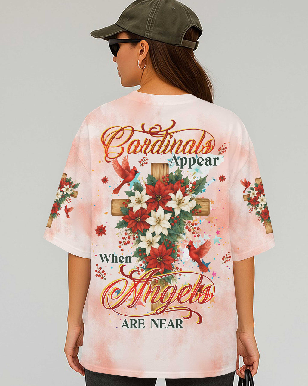 Cardinals Appear When Angels Are Near All Over Print T-Shirt