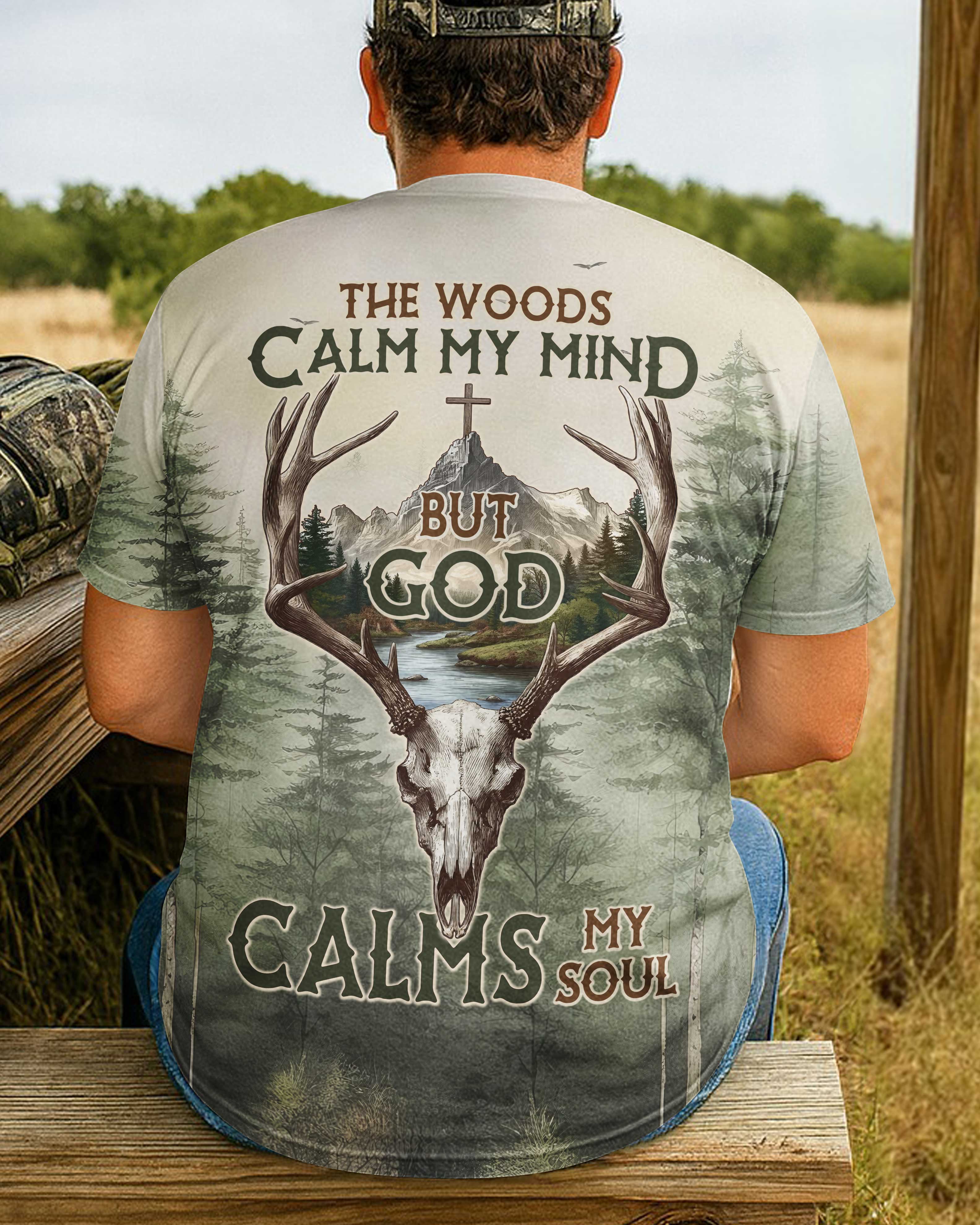 The Woods Calm My Mind Custom Name T-Shirt
