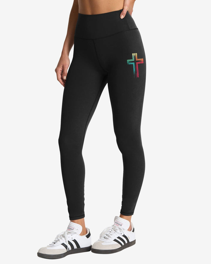 Rooted In Christ Jesus Is Light All Over Print Leggings - Christ Color
