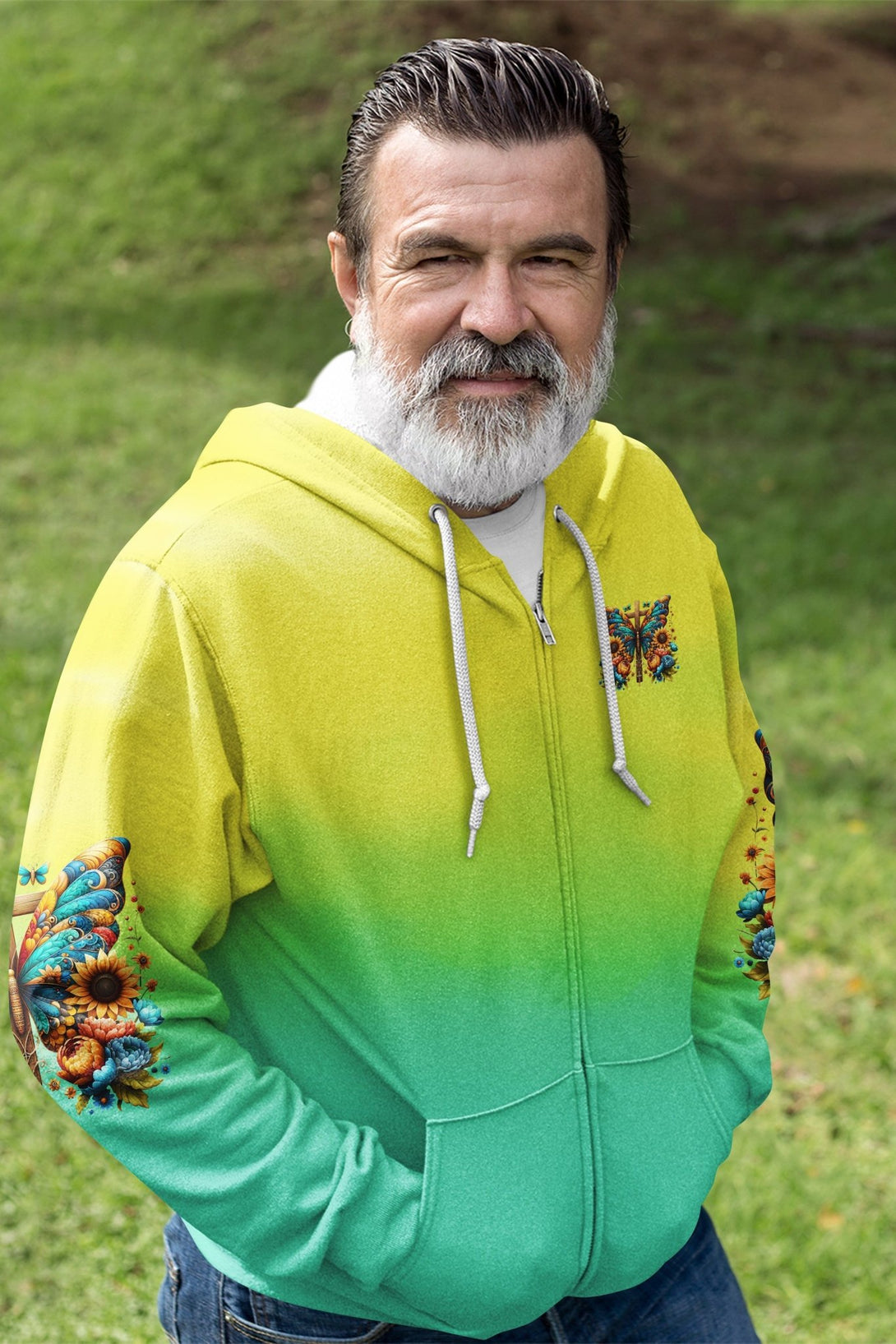 Faith Hope Love All Over Print Zip Hoodie - Christ Color