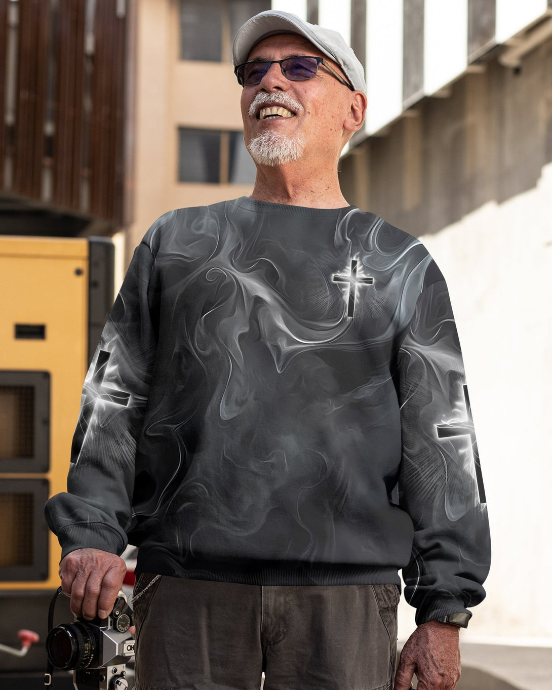 A Child Of God A Man Of Faith All Over Print Sweater - Christ Color