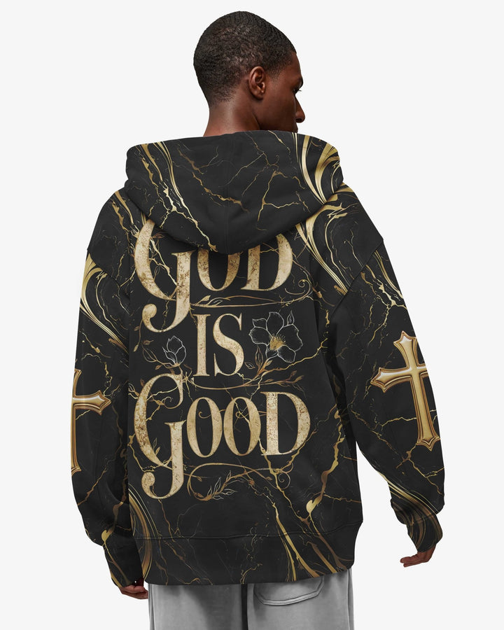 God Is Good All Over Print Zip Hoodie - Christ Color