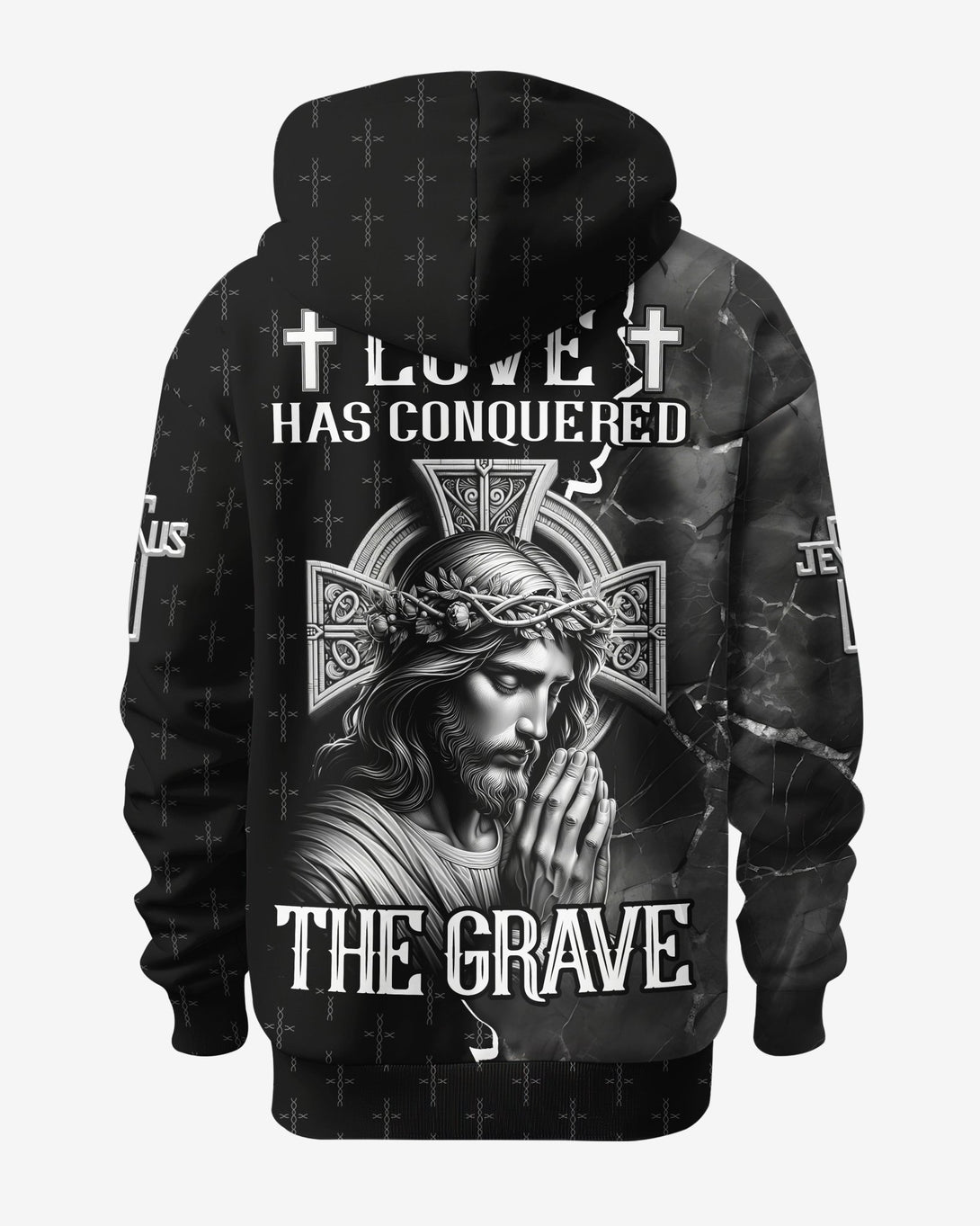 Love Has Conquered The Grave All Over Print Hoodie - Christ Color