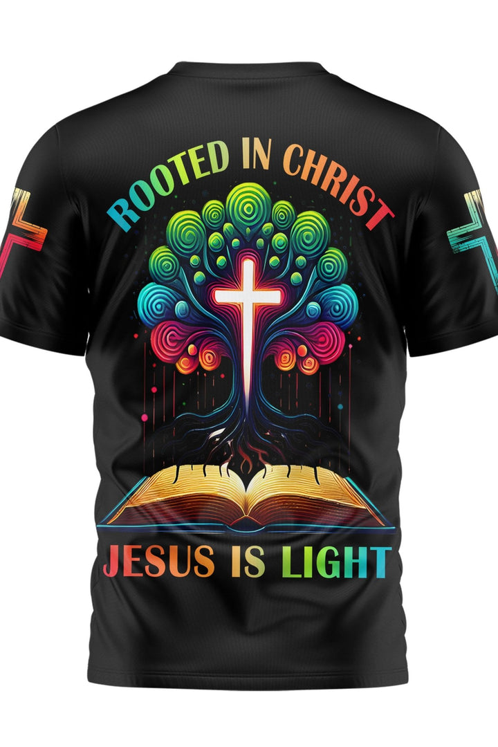 Rooted In Christ Jesus Is Light All Over Print T-shirt - Christ Color