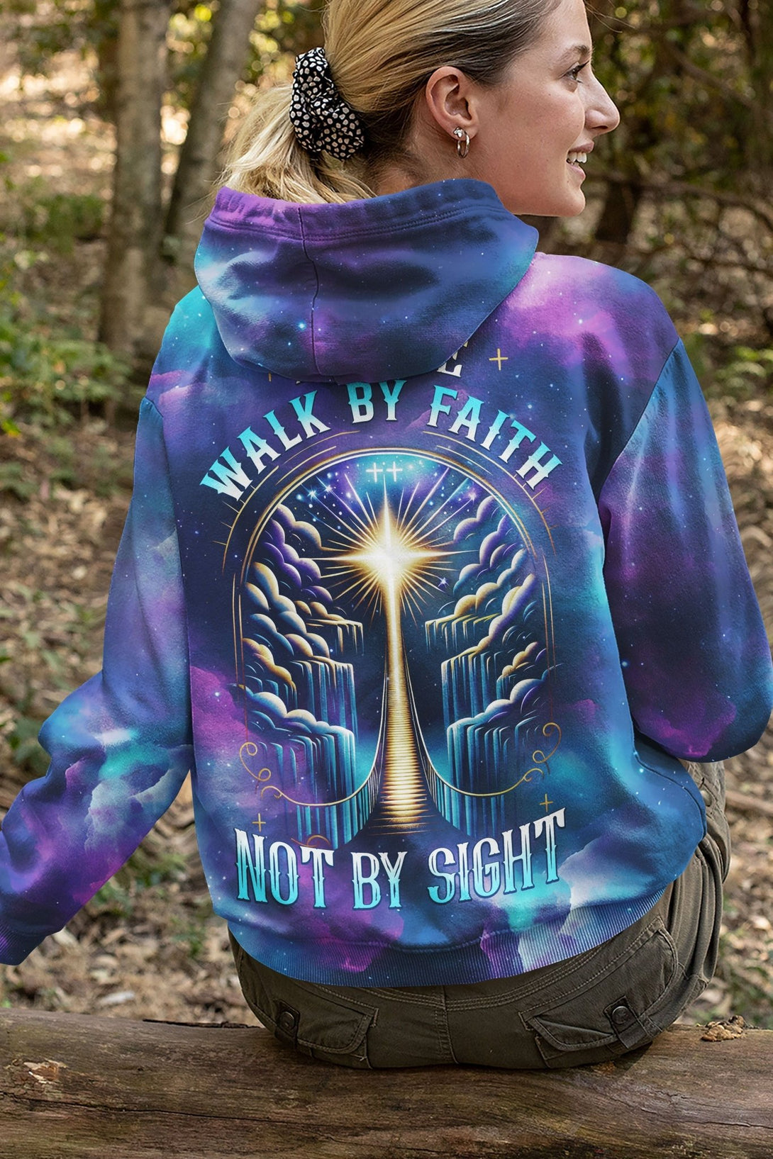 For We Walk By Faith Not By Sight All Over Print Hoodie - Christ Color