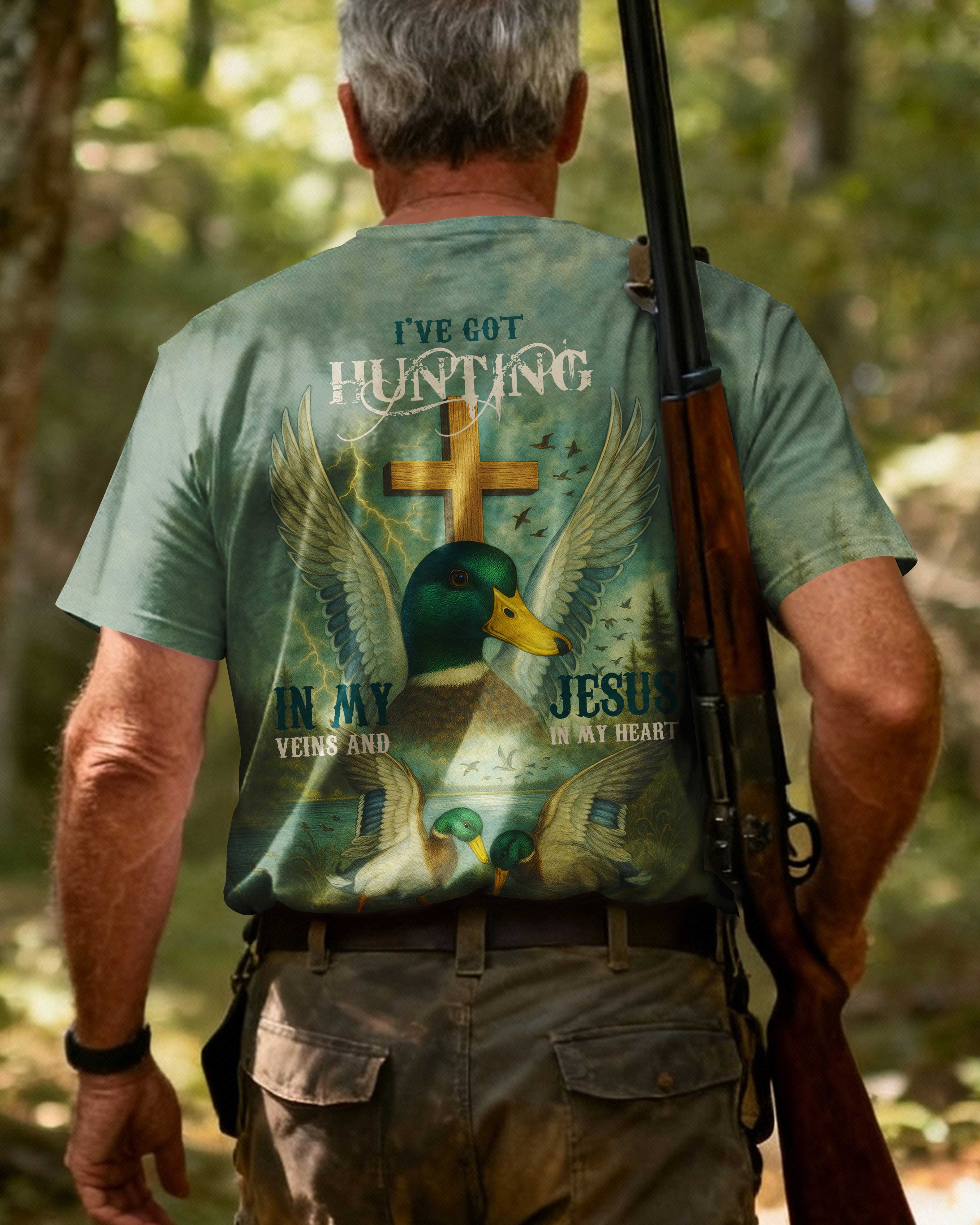 I've Got Hunting In My Veins And Jesus In My Heart T-Shirt