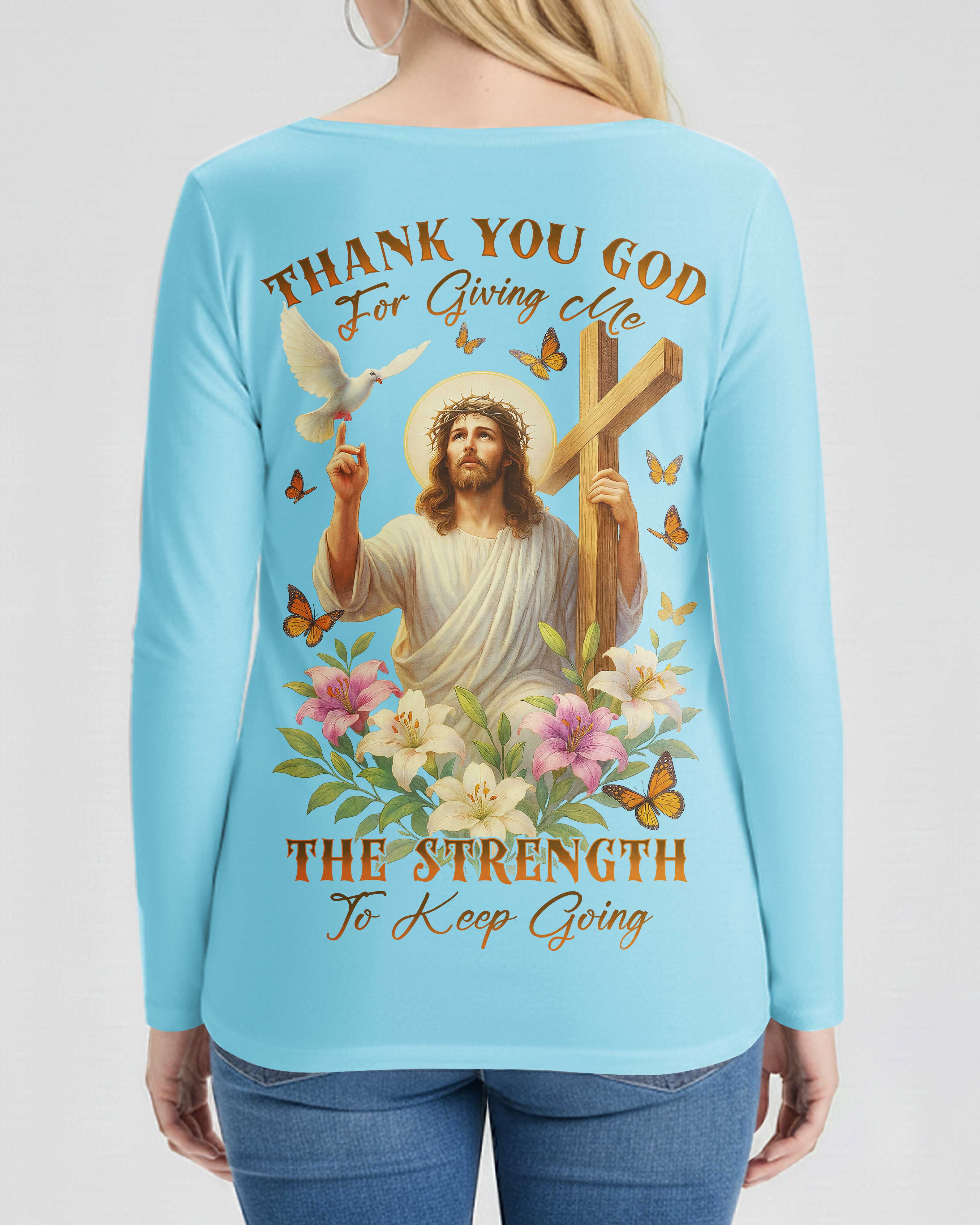 Thank You God V-neck Long Sleeves Shirt
