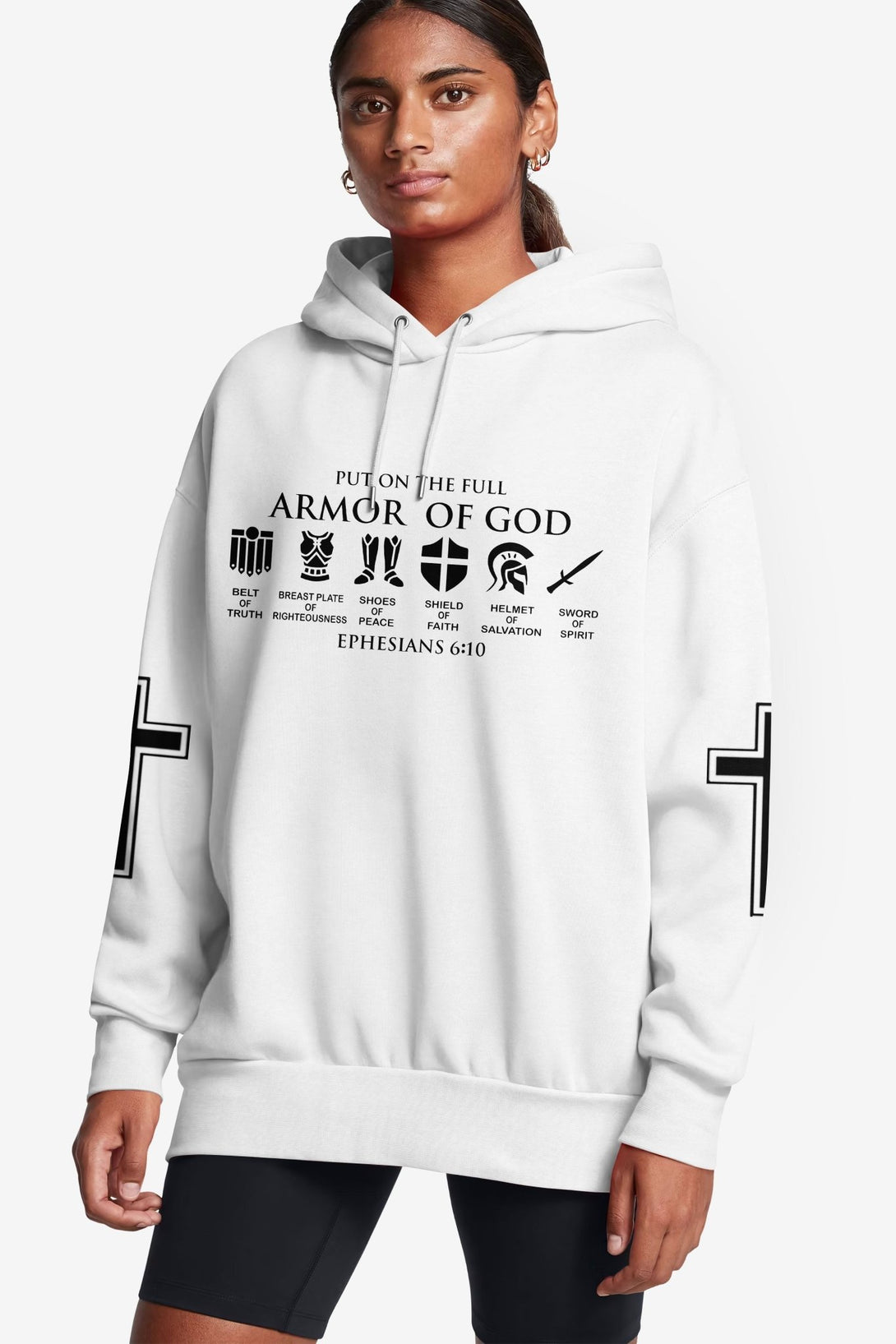 My Soul Is Protected By The Armor Of God All Over Print Hoodie - Christ Color