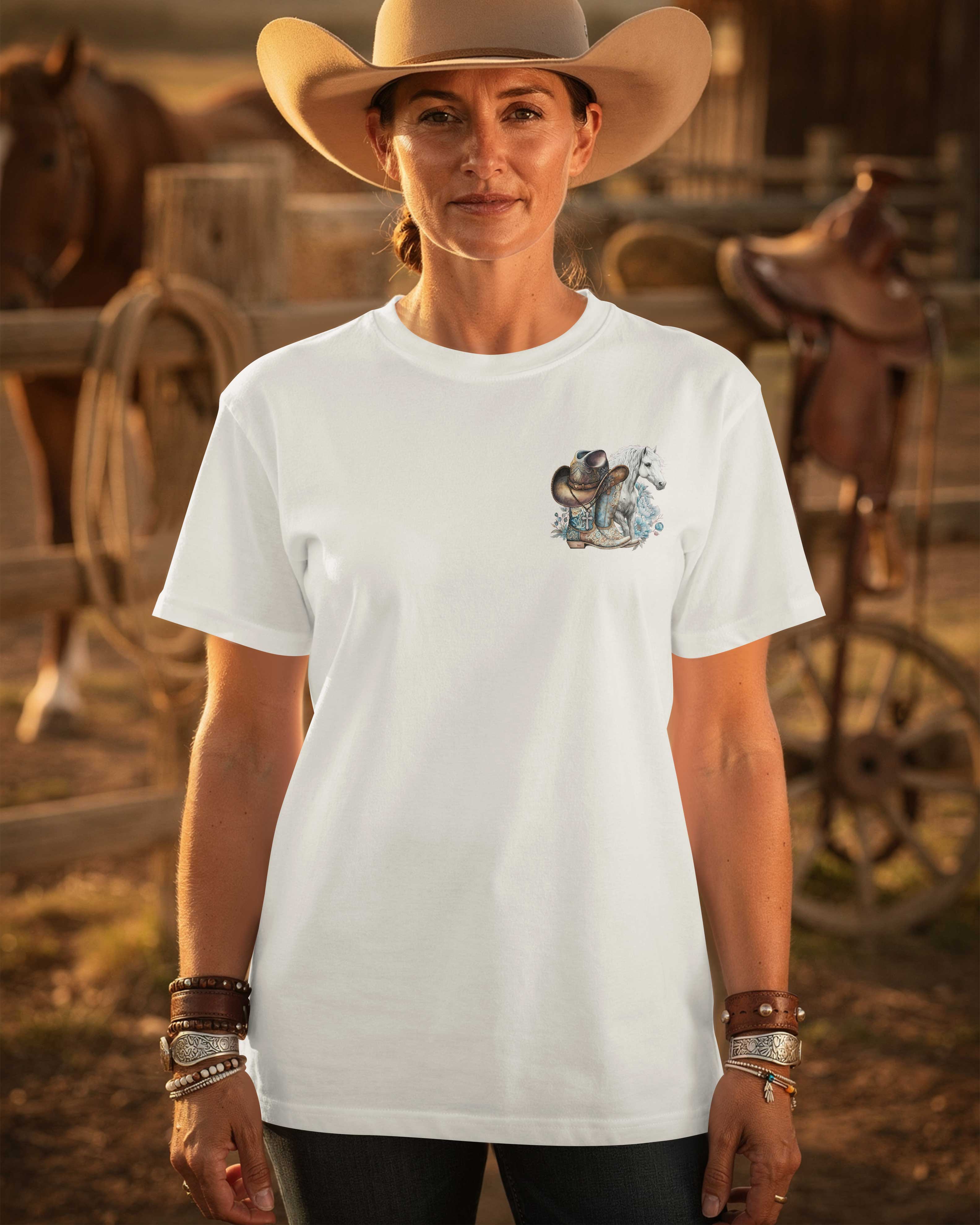 I'm A Cowgirl At Heart And I Follow God's Trail T-Shirt
