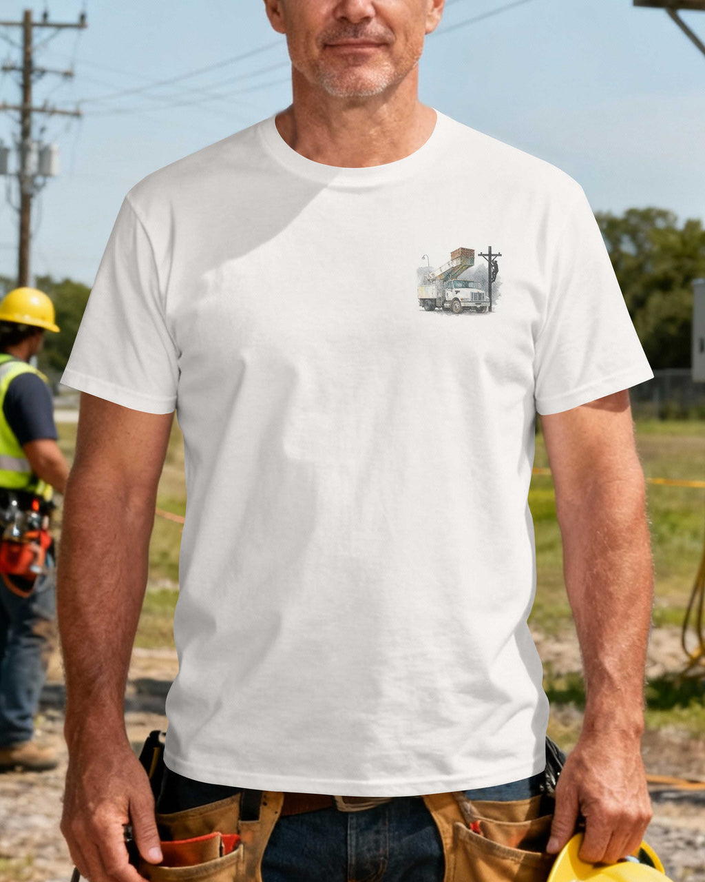 Protected By God Powered By Grit Serving As A Lineman T-Shirt