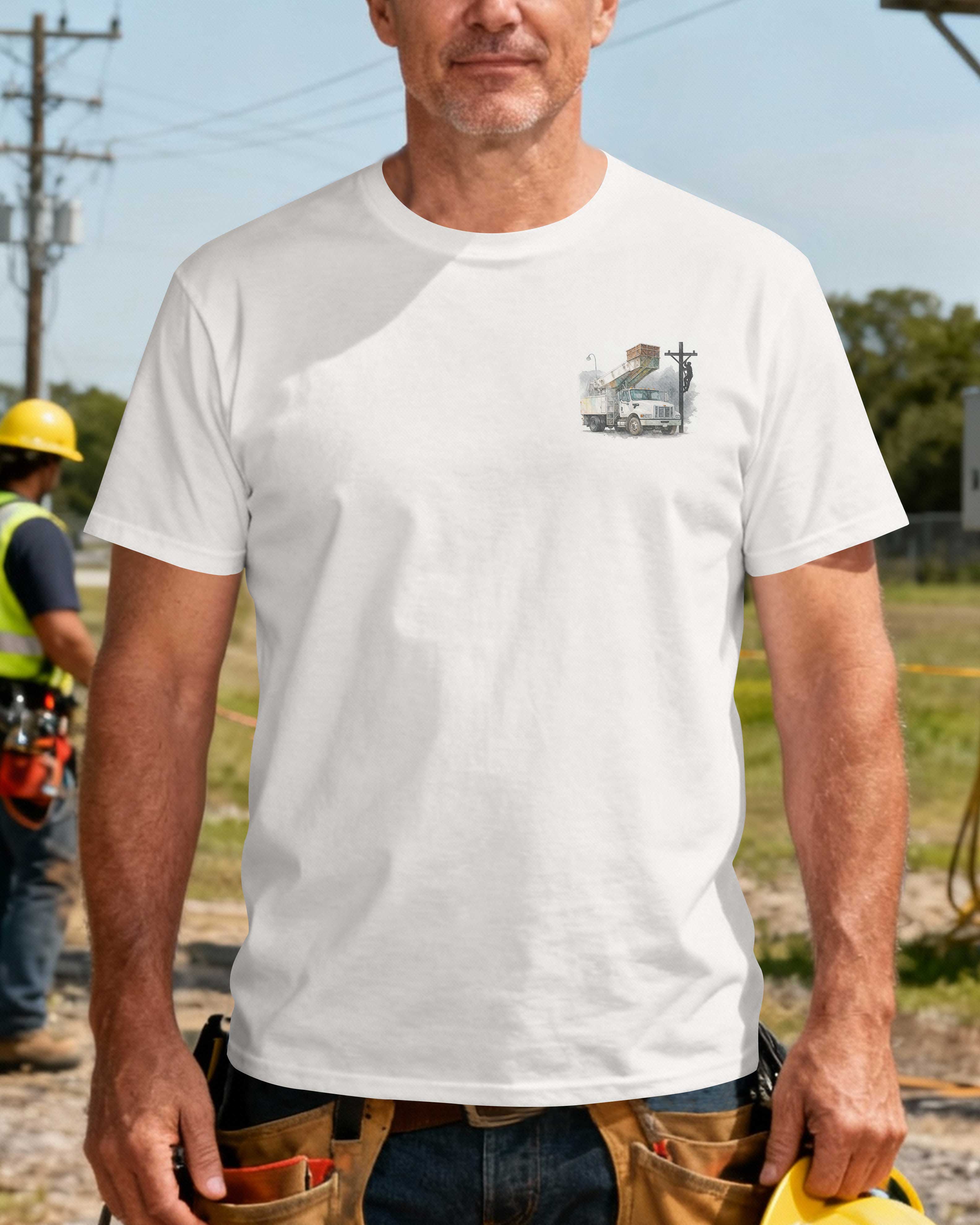 Protected By God Powered By Grit Serving As A Lineman T-Shirt