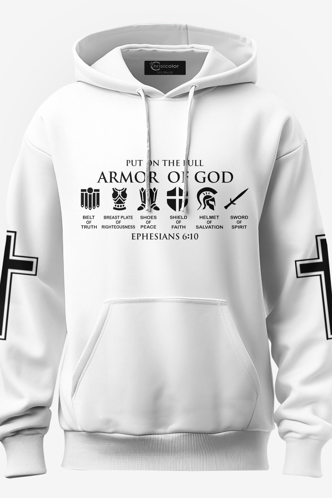 My Soul Is Protected By The Armor Of God All Over Print Hoodie - Christ Color