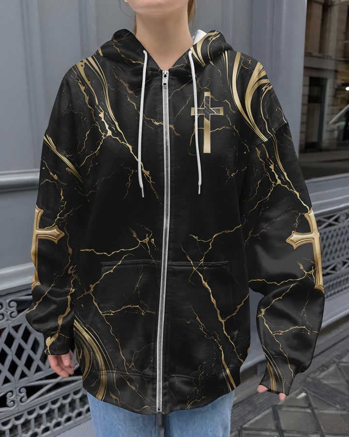 God Is Good All Over Print Zip Hoodie - Christ Color