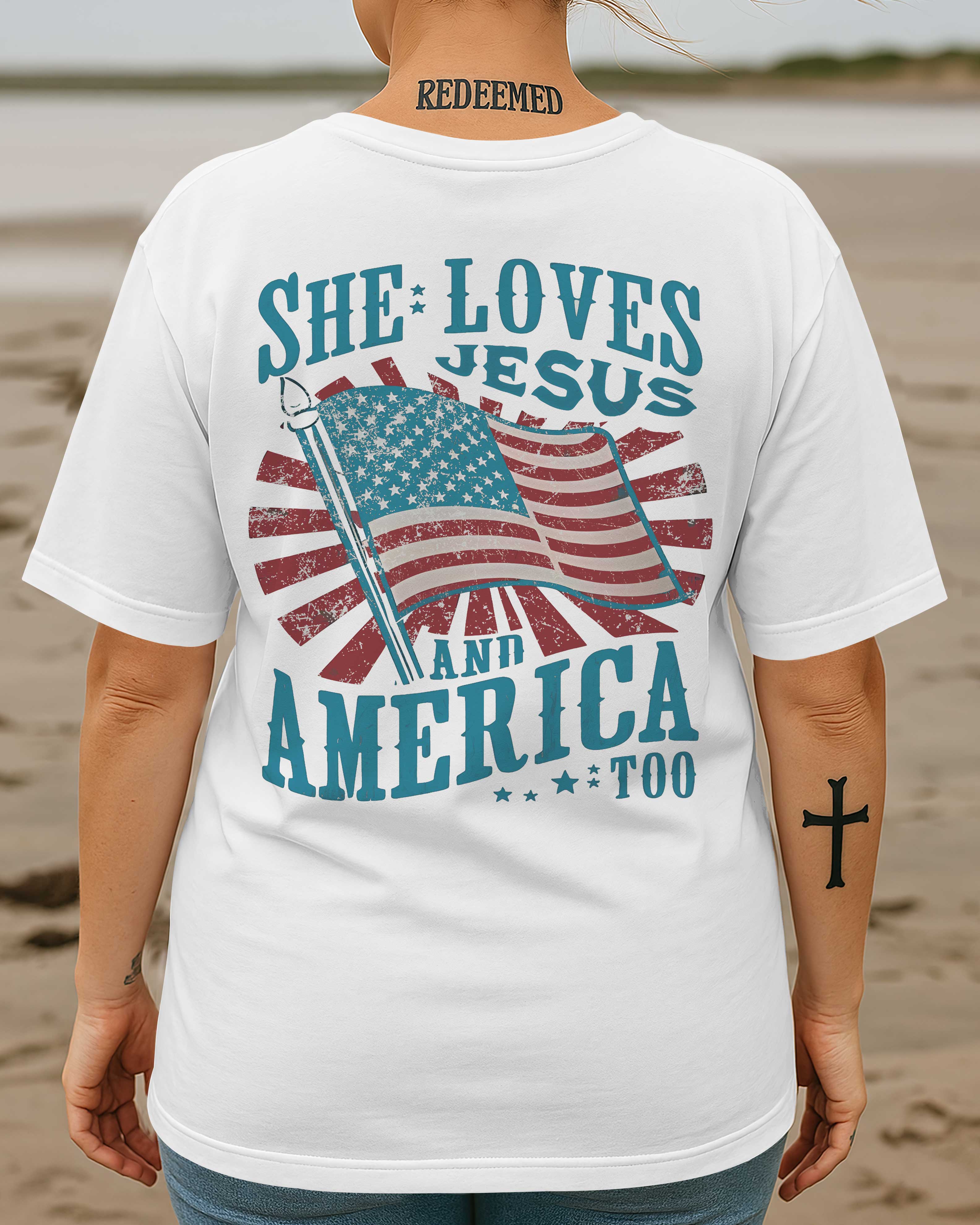 She Loves Jesus And America Too T-Shirt