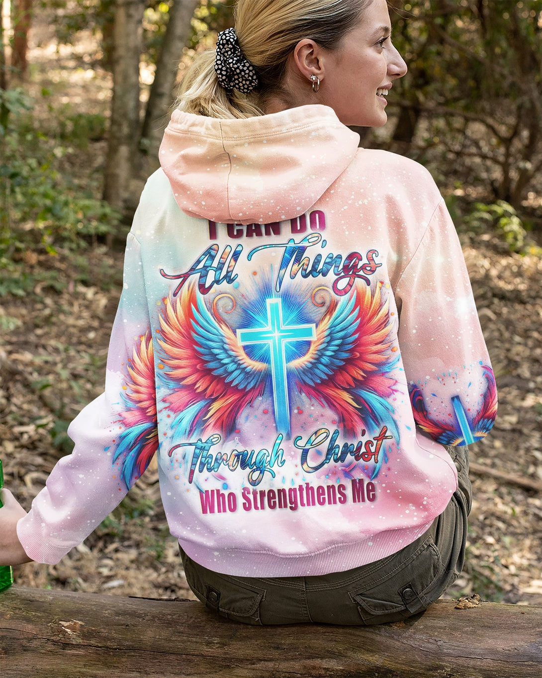 I Can Do All Things Through Christ Who Strengthens Me All Over Print Zip Hoodie - Christ Color