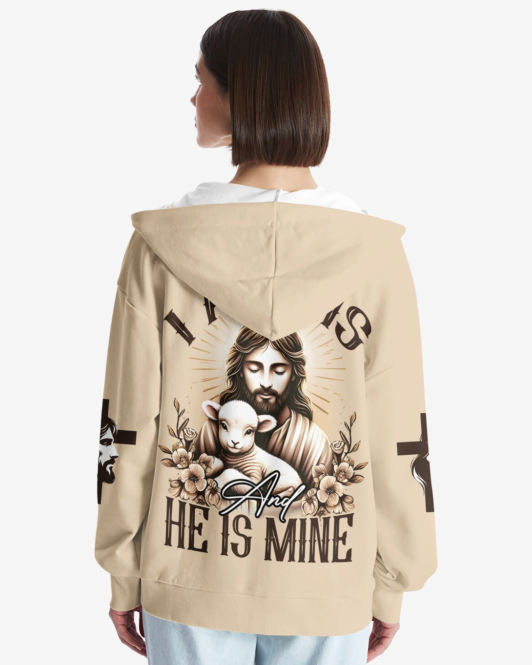 I Am His And He Is Mine All Over Print Zip Hoodie - Christ Color