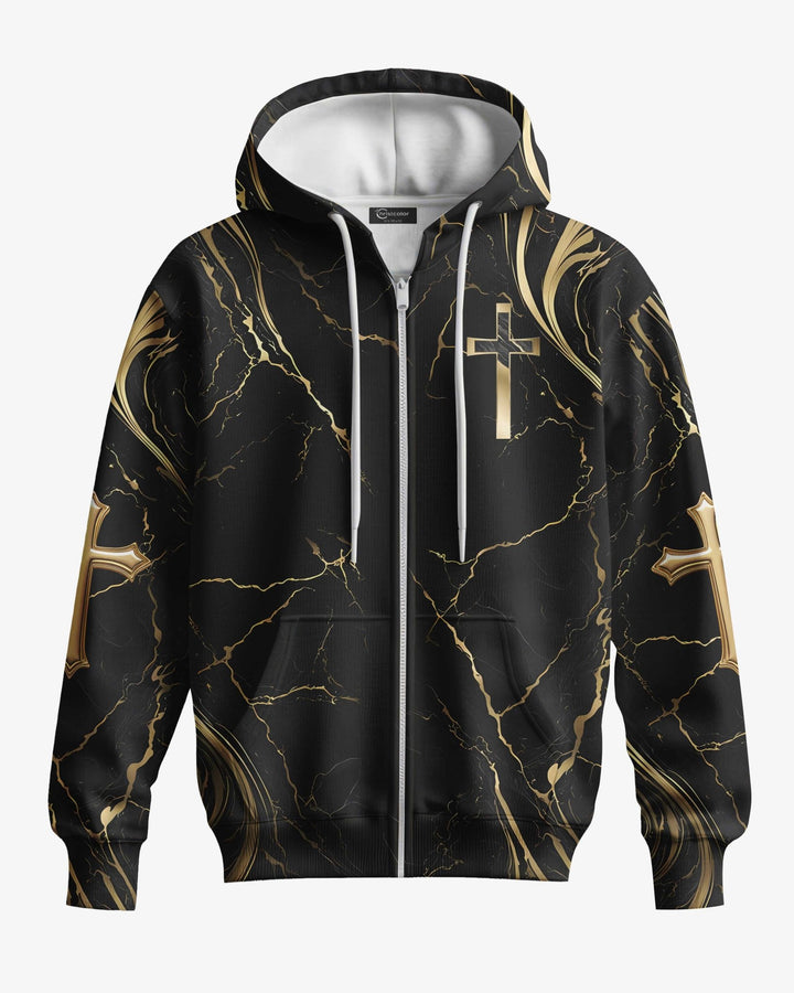God Is Good All Over Print Zip Hoodie - Christ Color
