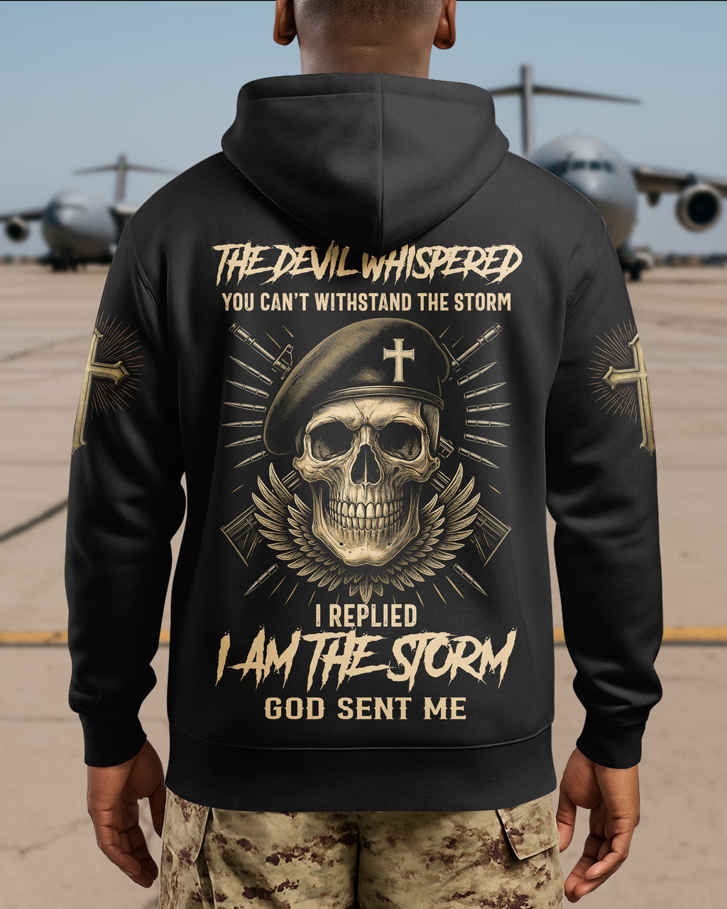 Personalized The Devil Whispered You Can't Withstand The Storm T-Shirt