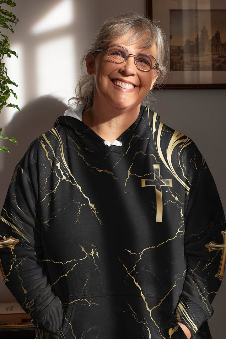 God Is Good All Over Print Hoodie - Christ Color