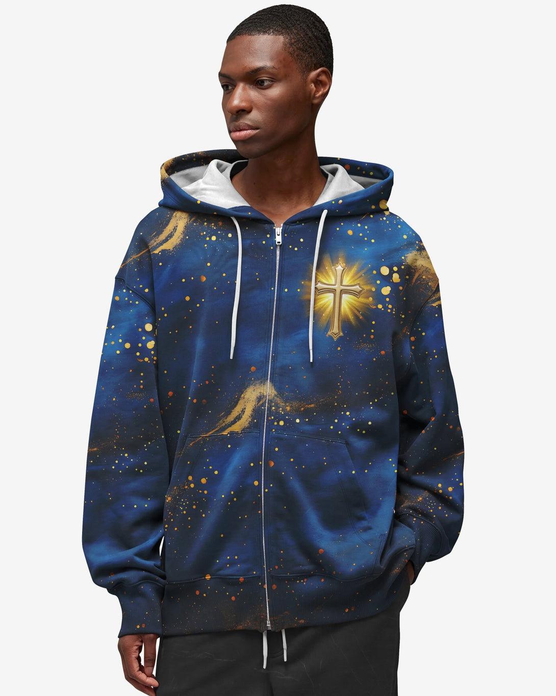 Faith Hope Love & Salvation All Over Print Zip Hoodie - Christ Color