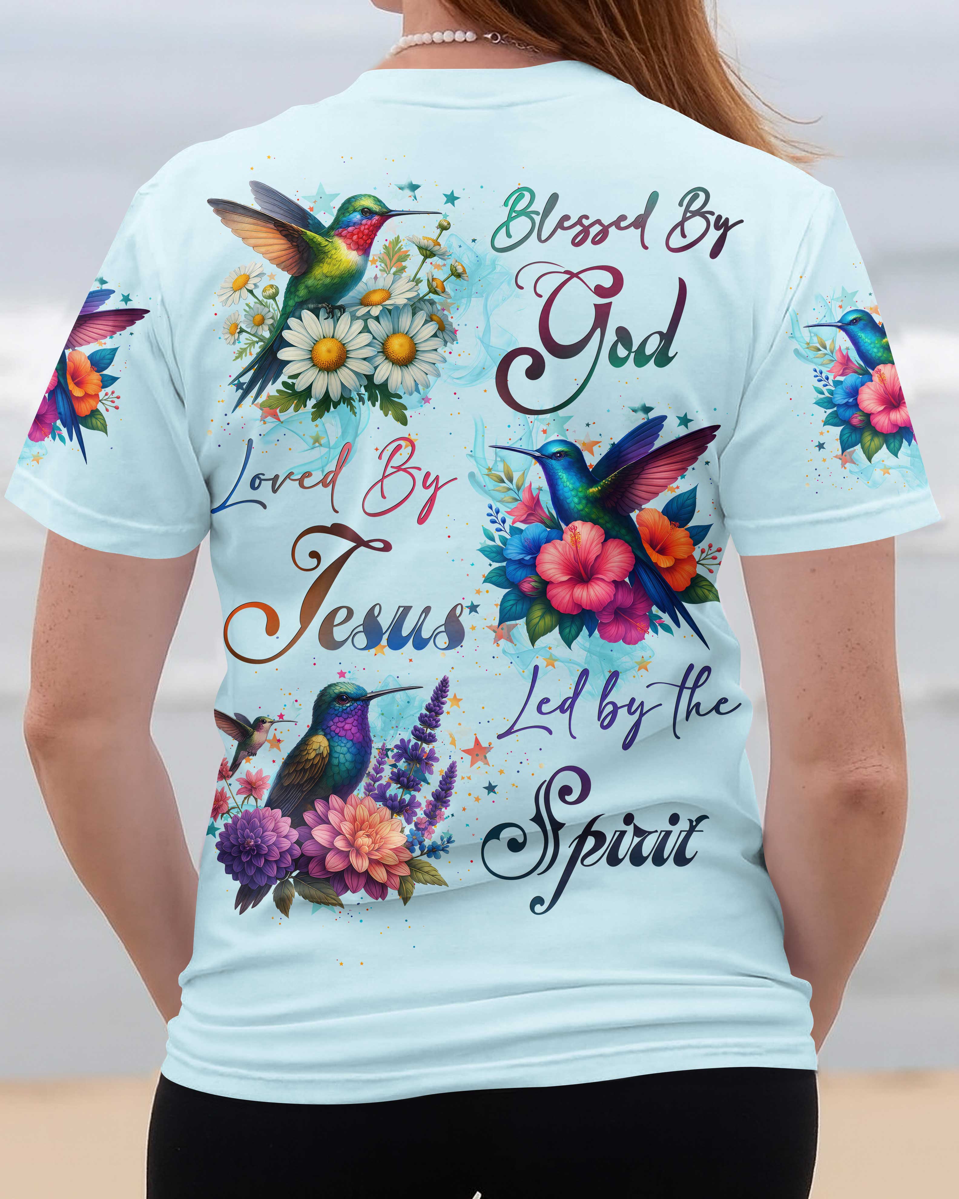 Blessed By God Loved By Jesus Led By The Spirit T-Shirt
