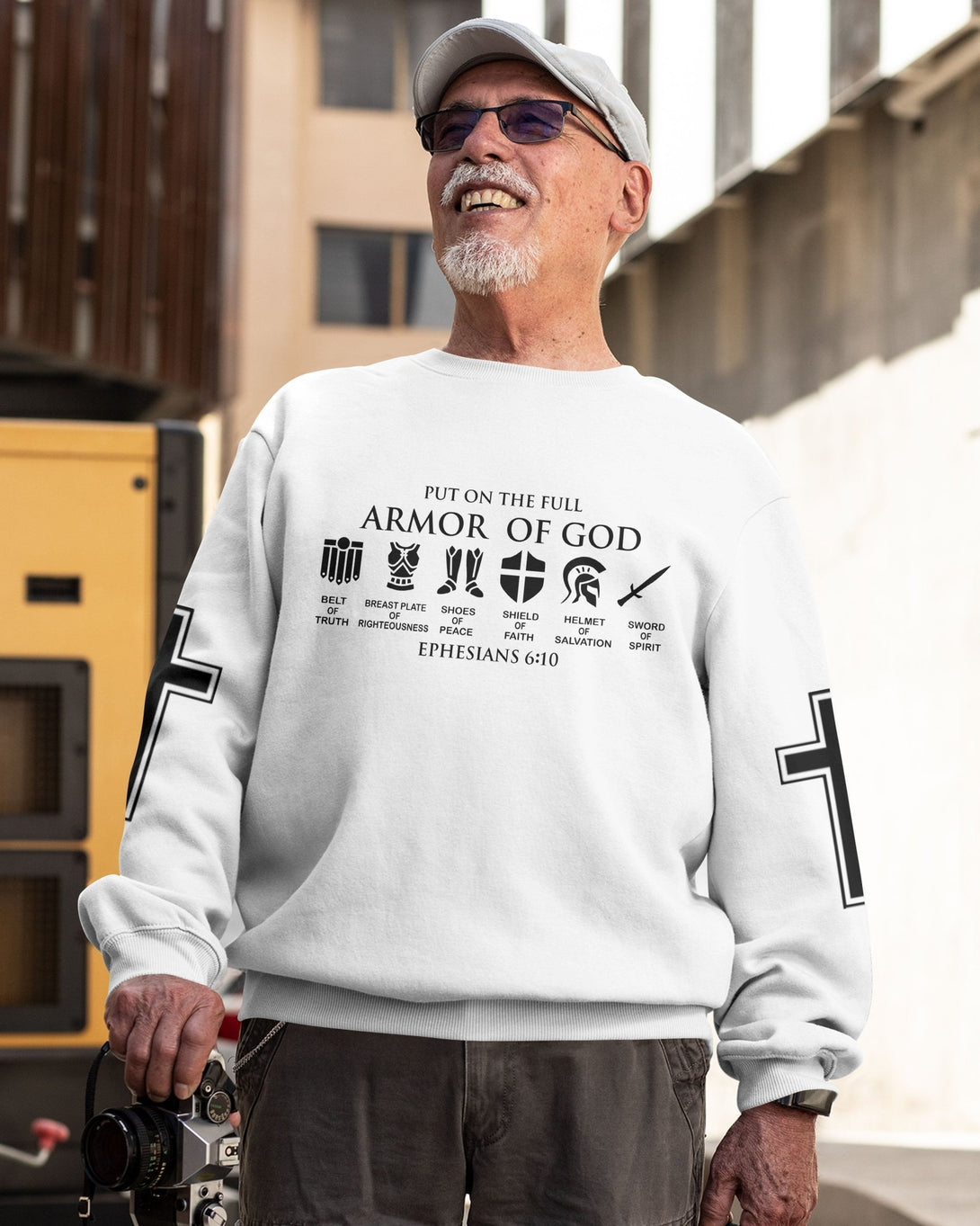 My Soul Is Protected By The Armor Of God All Over Print Sweater - Christ Color