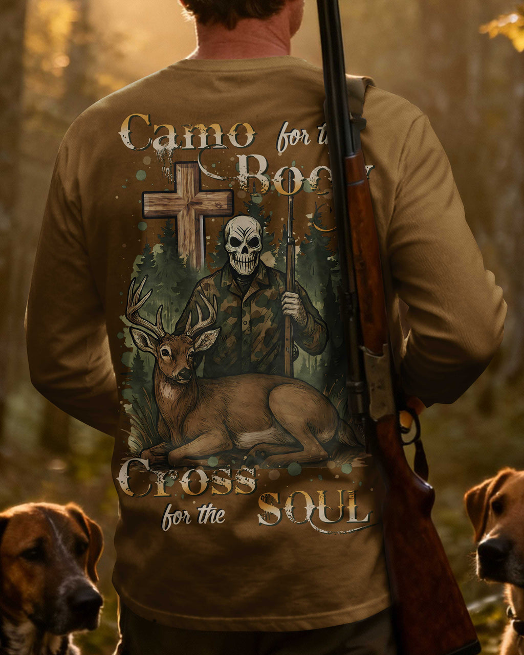 Camo For The Body Cross For The Soul All Over Print Long Sleeves T-Shirt