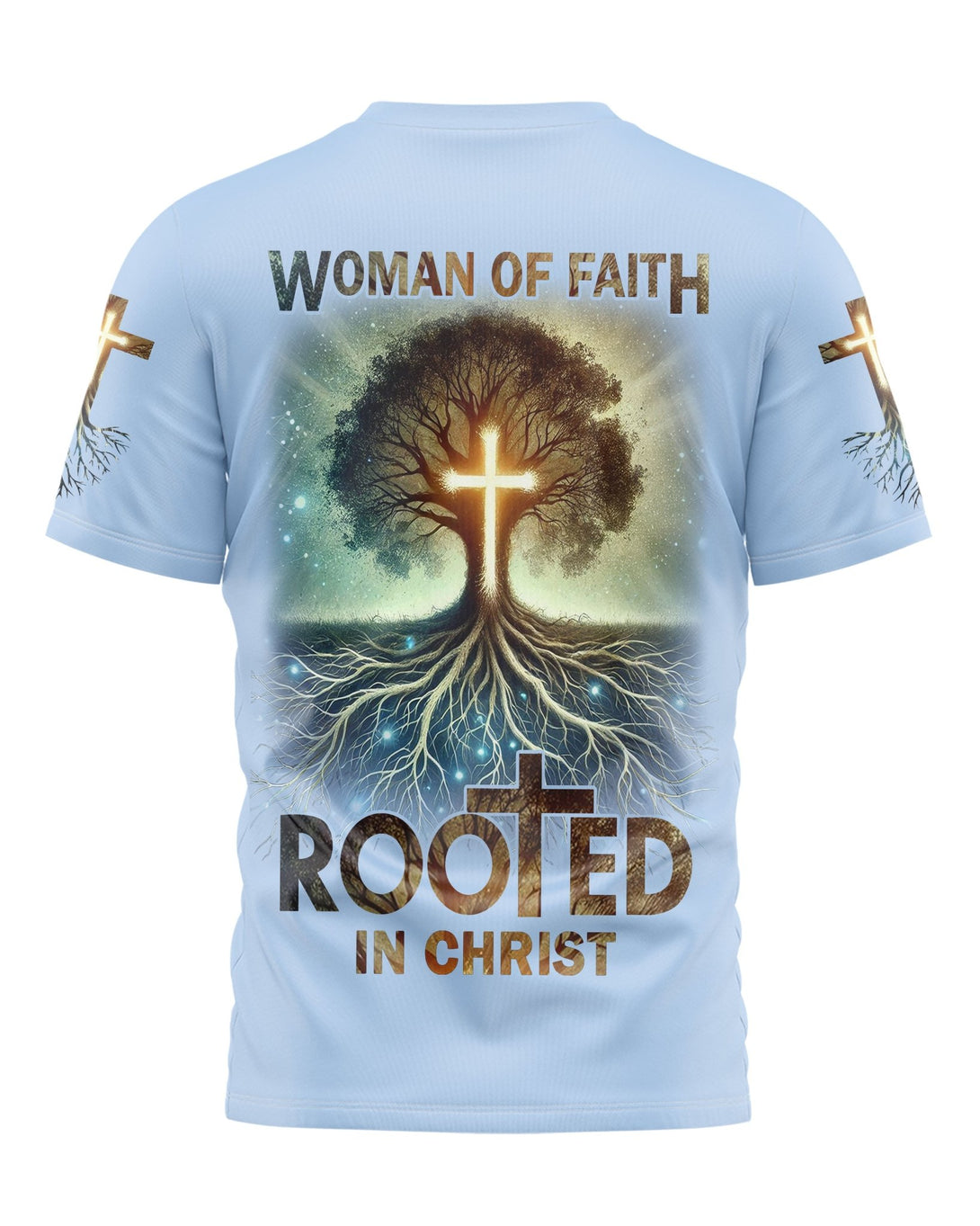Woman Of Faith Rooted In Christ All Over Print T-shirt - Christ Color