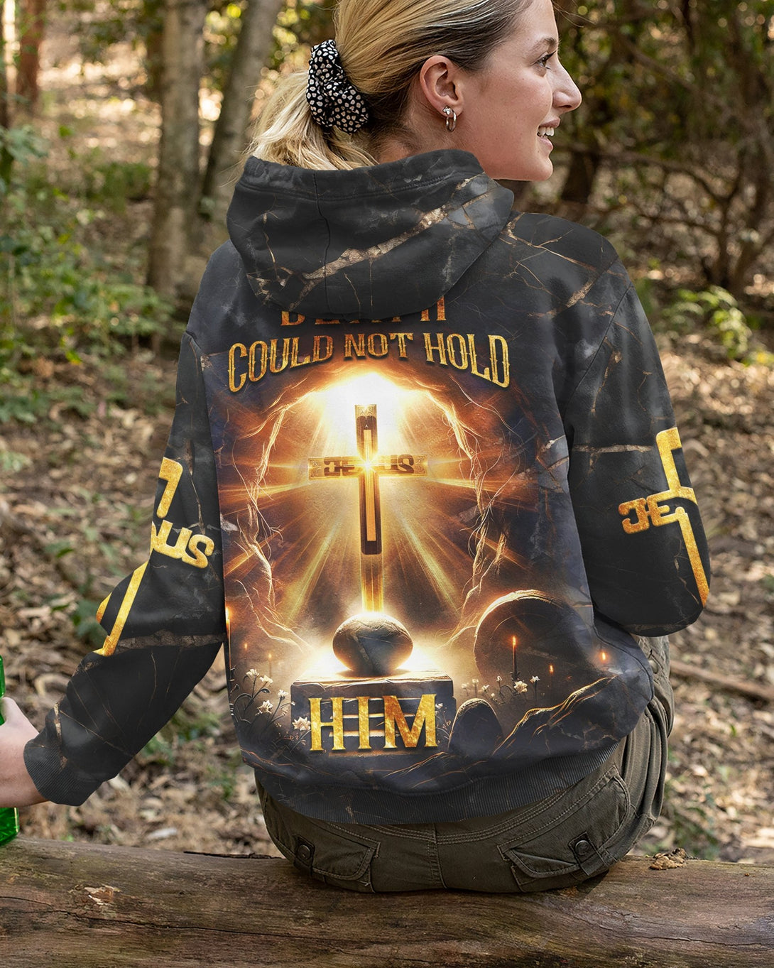 Death Could Not Hold Him All Over Print Hoodie - Christ Color