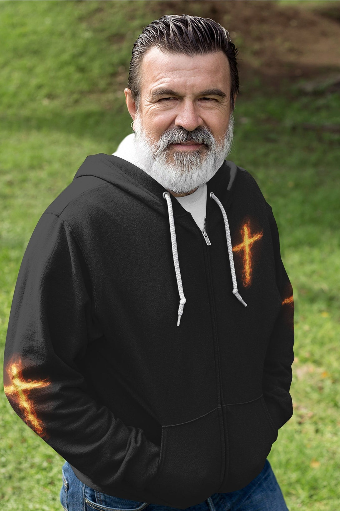 There's No Greater Love Than This All Over Print Zip Hoodie - Christ Color