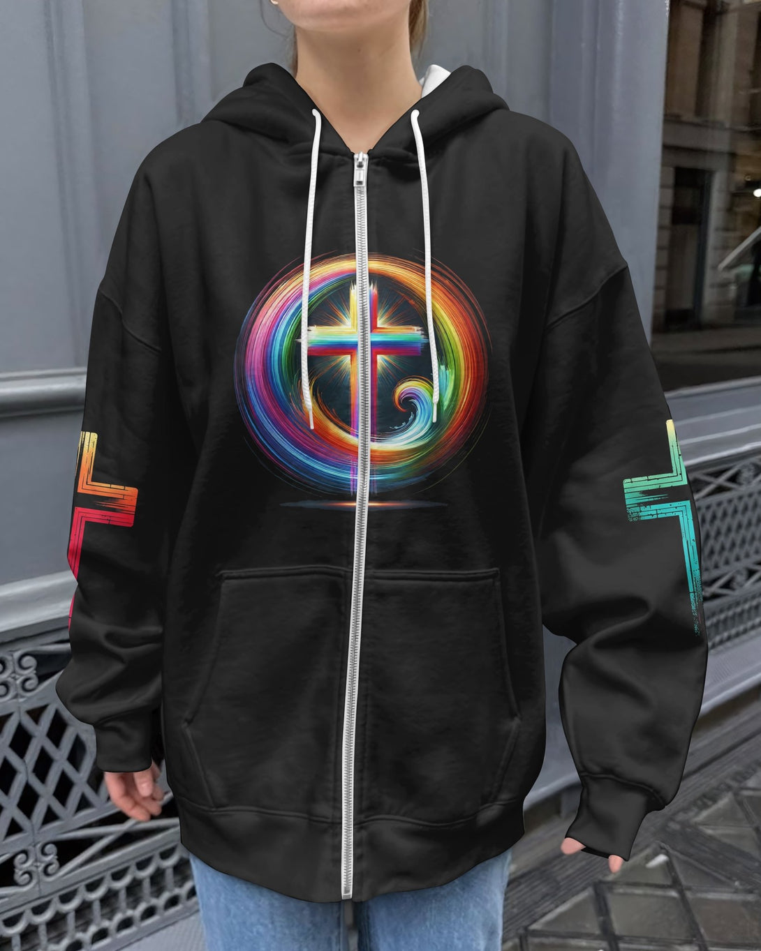 Rooted In Christ Jesus Is Light All Over Print Zip Hoodie - Christ Color