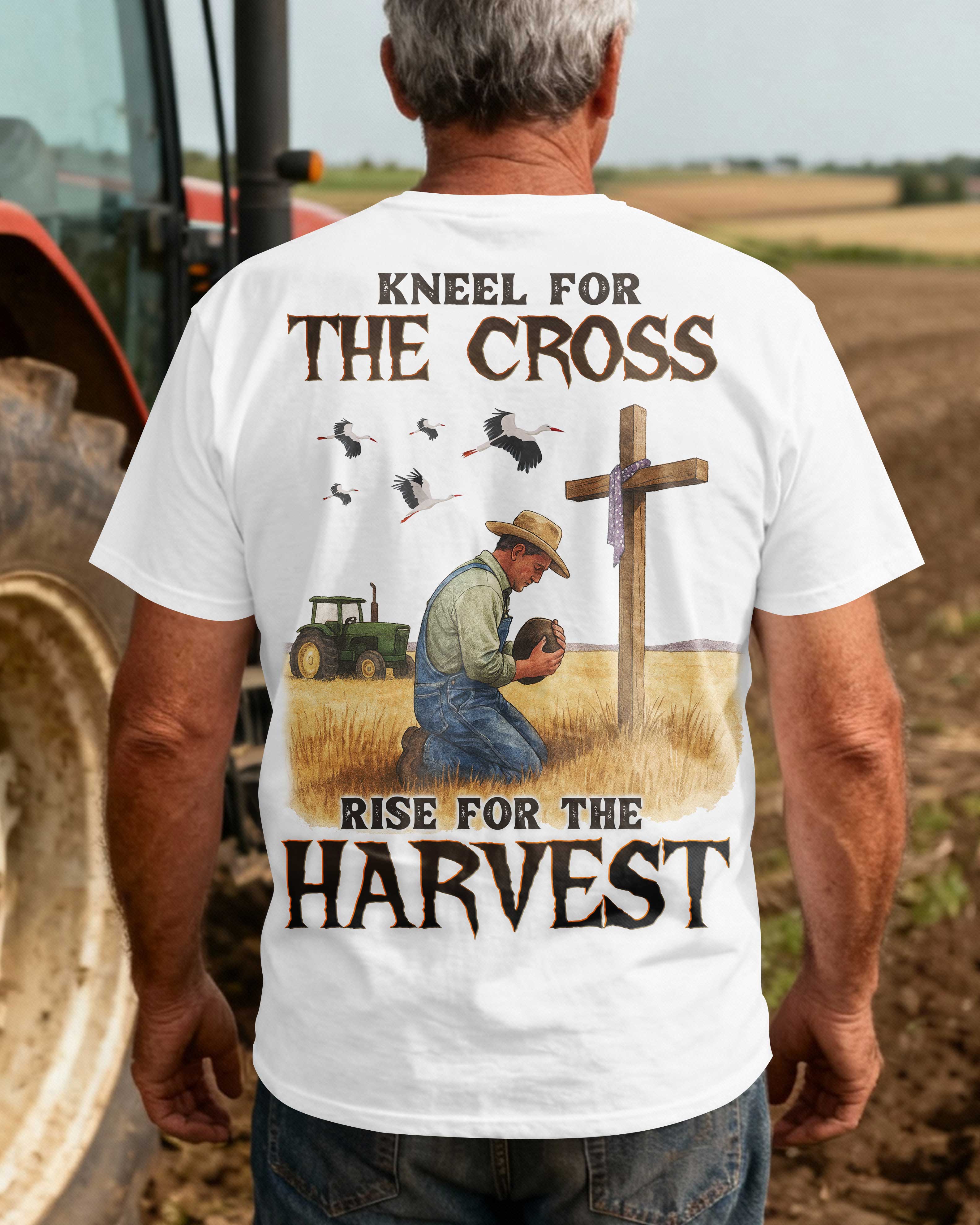 Kneel For The Cross Rise For The Harvest T-Shirt