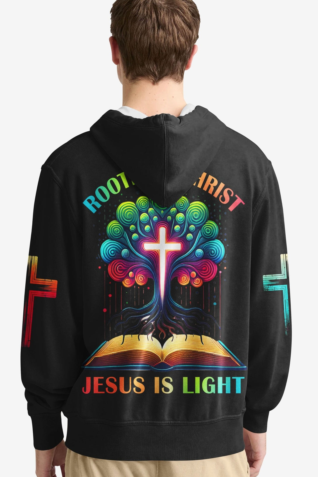 Rooted In Christ Jesus Is Light All Over Print Hoodie - Christ Color