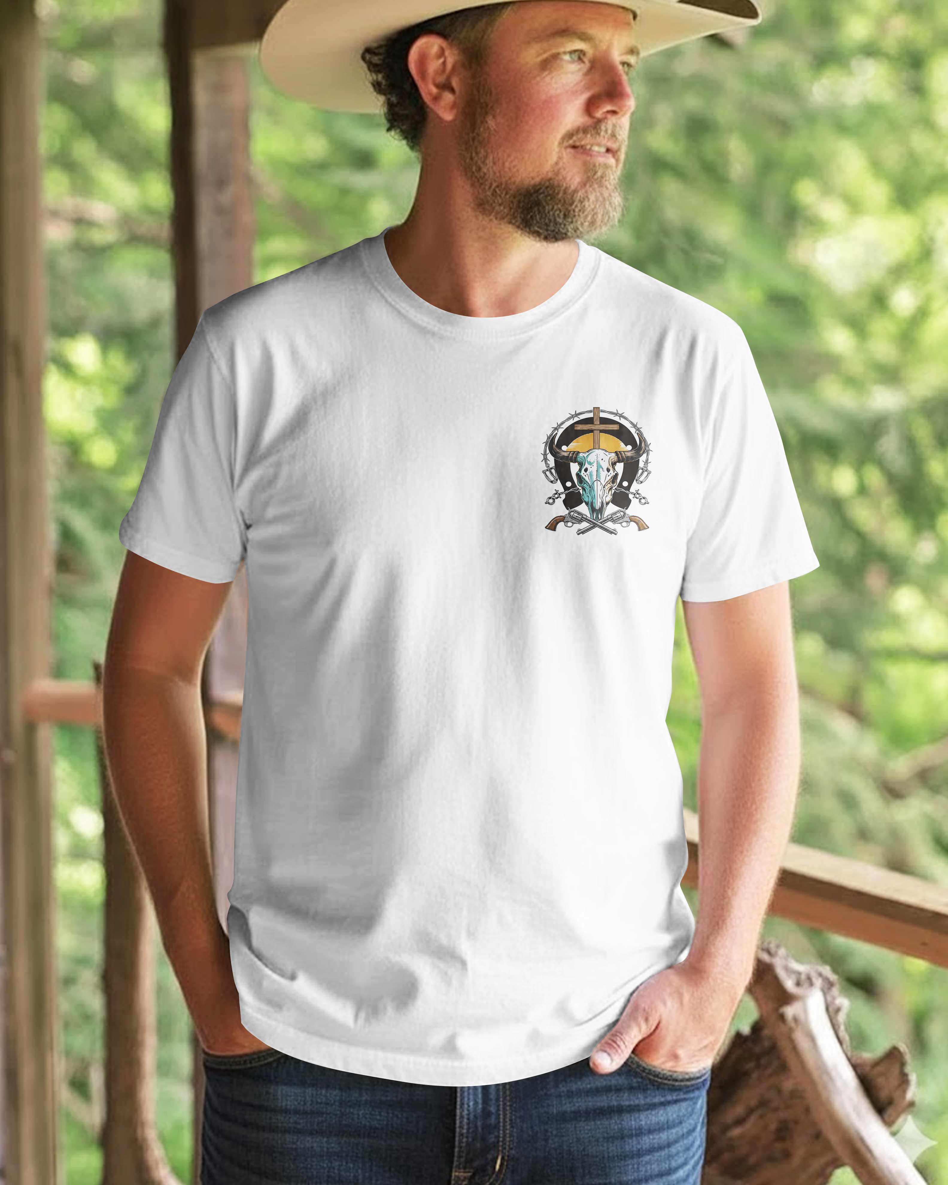 Just A Man Of Grit Grace And Gun Smoke T-Shirt