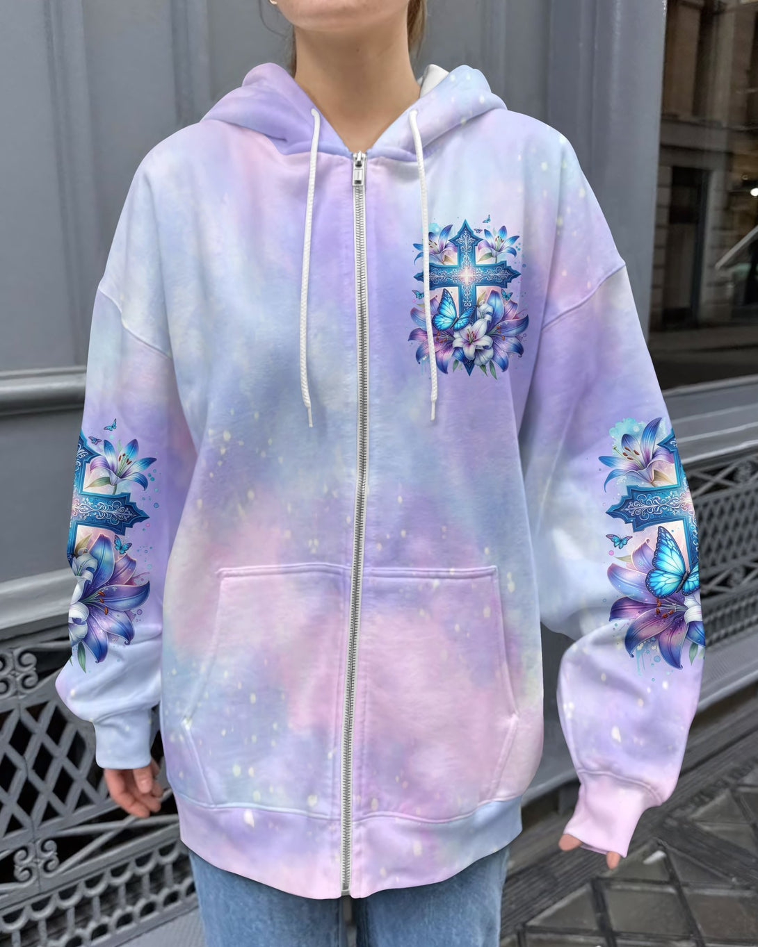 In God And The Power Of Prayer All Over Print Zip Hoodie - Christ Color