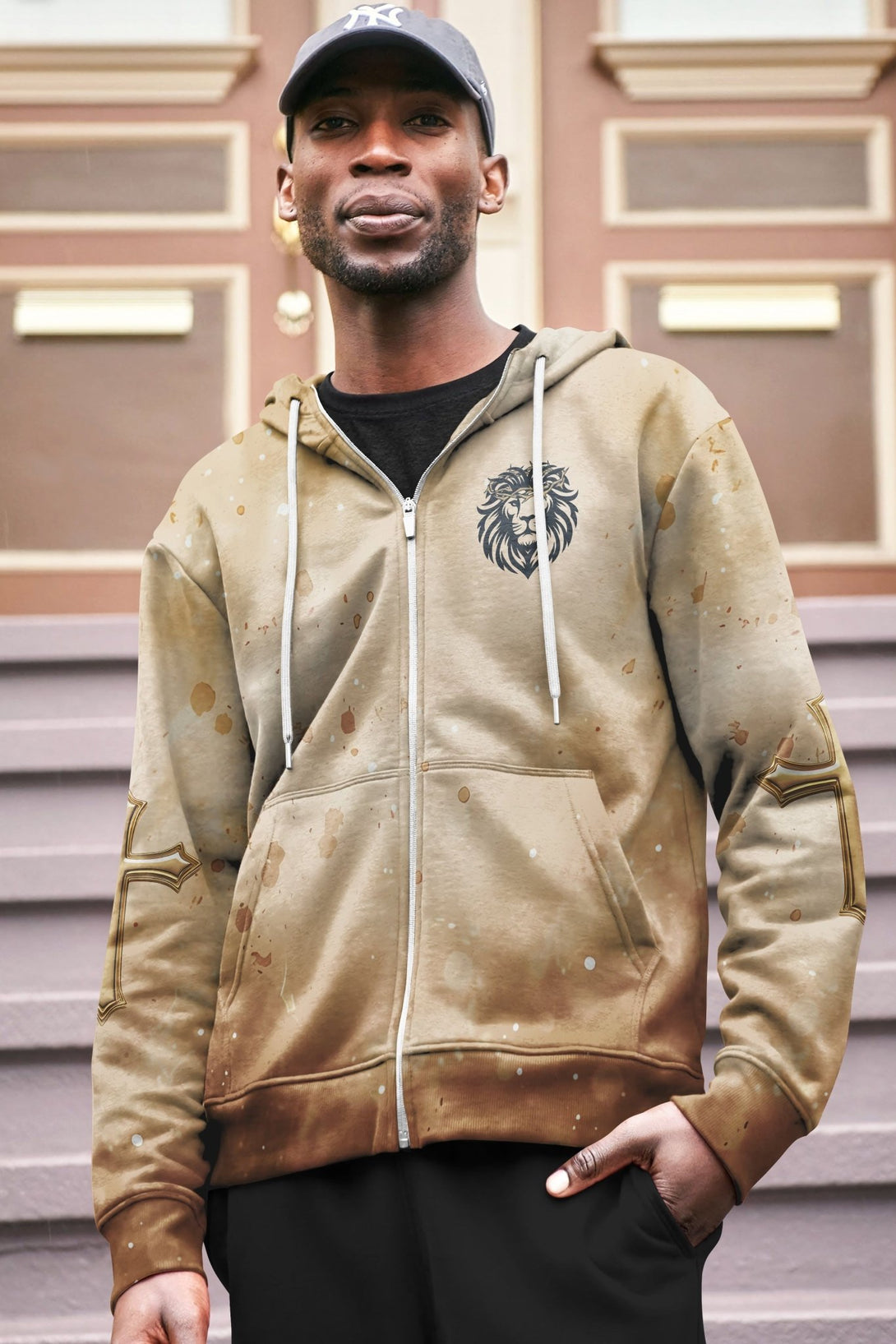 Behold The Lion Of The Tribe Of Judah Has Triumphed All Over Print Zip Hoodie - Christ Color