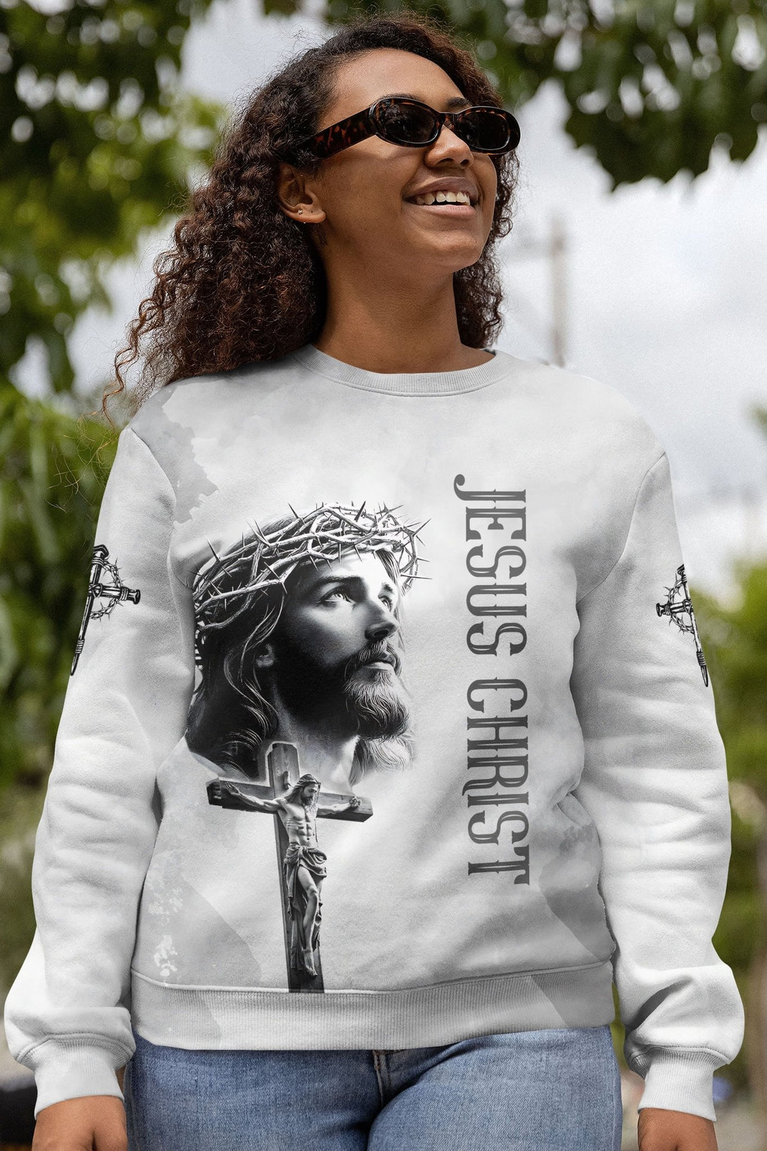 Yet He Chose Me All Over Print Sweater - Christ Color