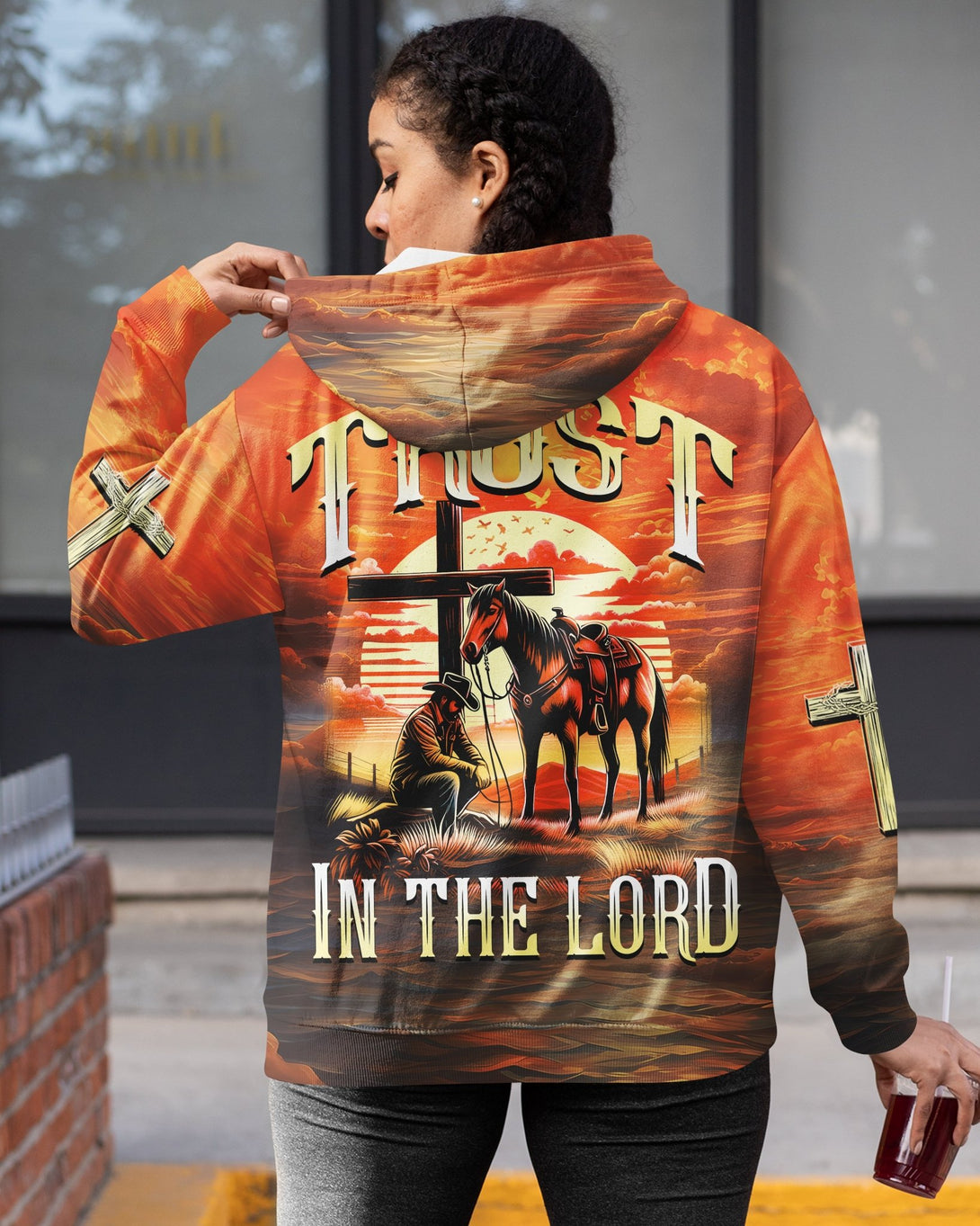Trust In The Lord All Over Print Zip Hoodie - Christ Color