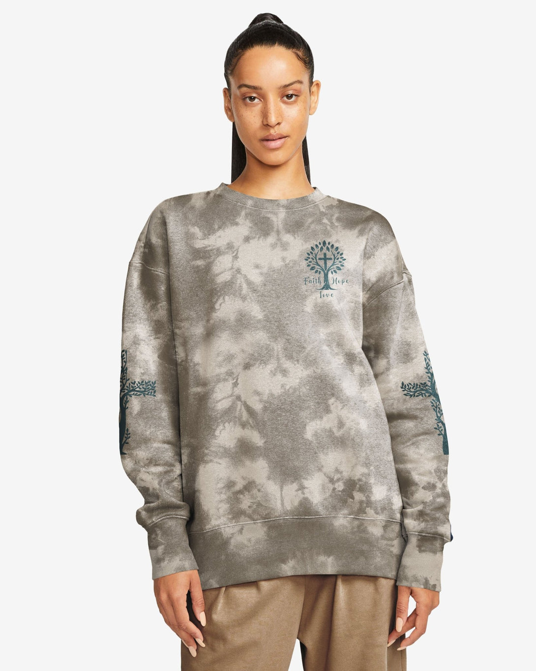 Rooted In Christ All Over Print Sweater - Christ Color