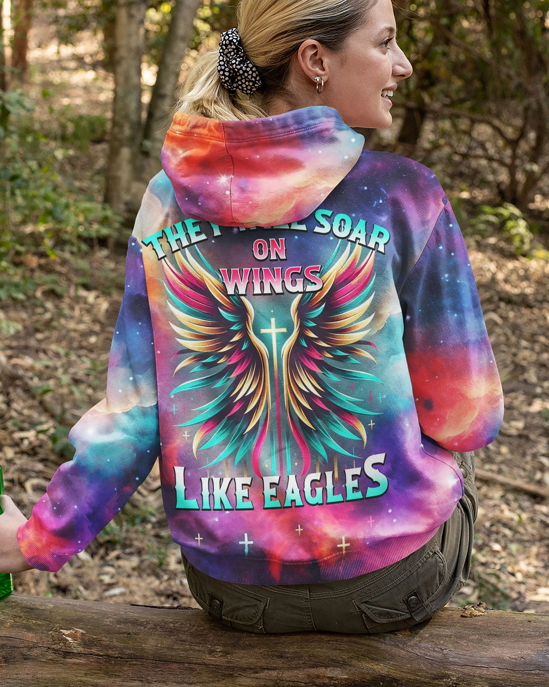 They Will Soar On Wings Like Eagles All Over Print Hoodie - Christ Color